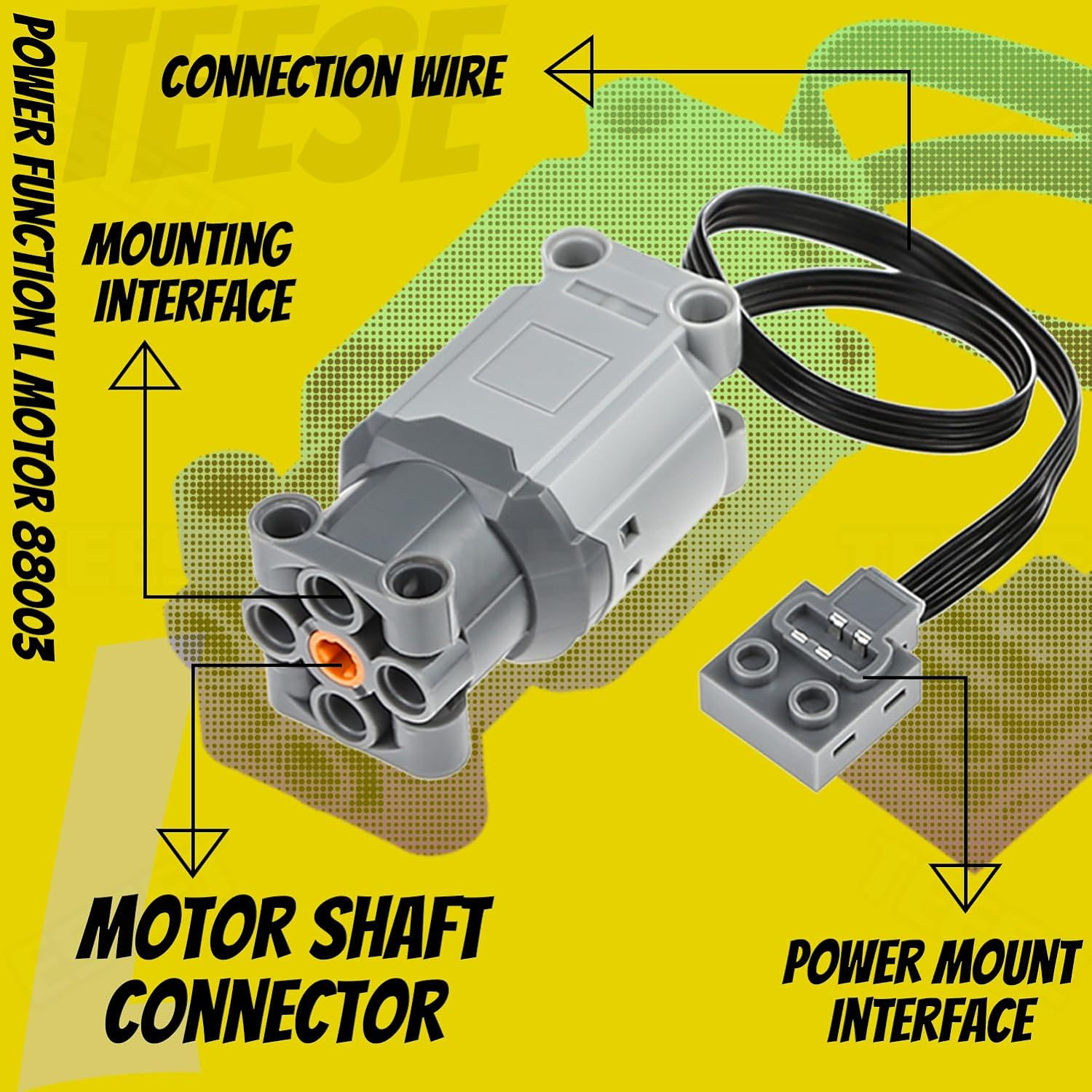 TEESE 22Pcs Technic-Motor Set with Adjustable-Speed-Remote-Battery-Box, Extension-Cord-Light-Cable, Compatible with Technic-Parts image number 4