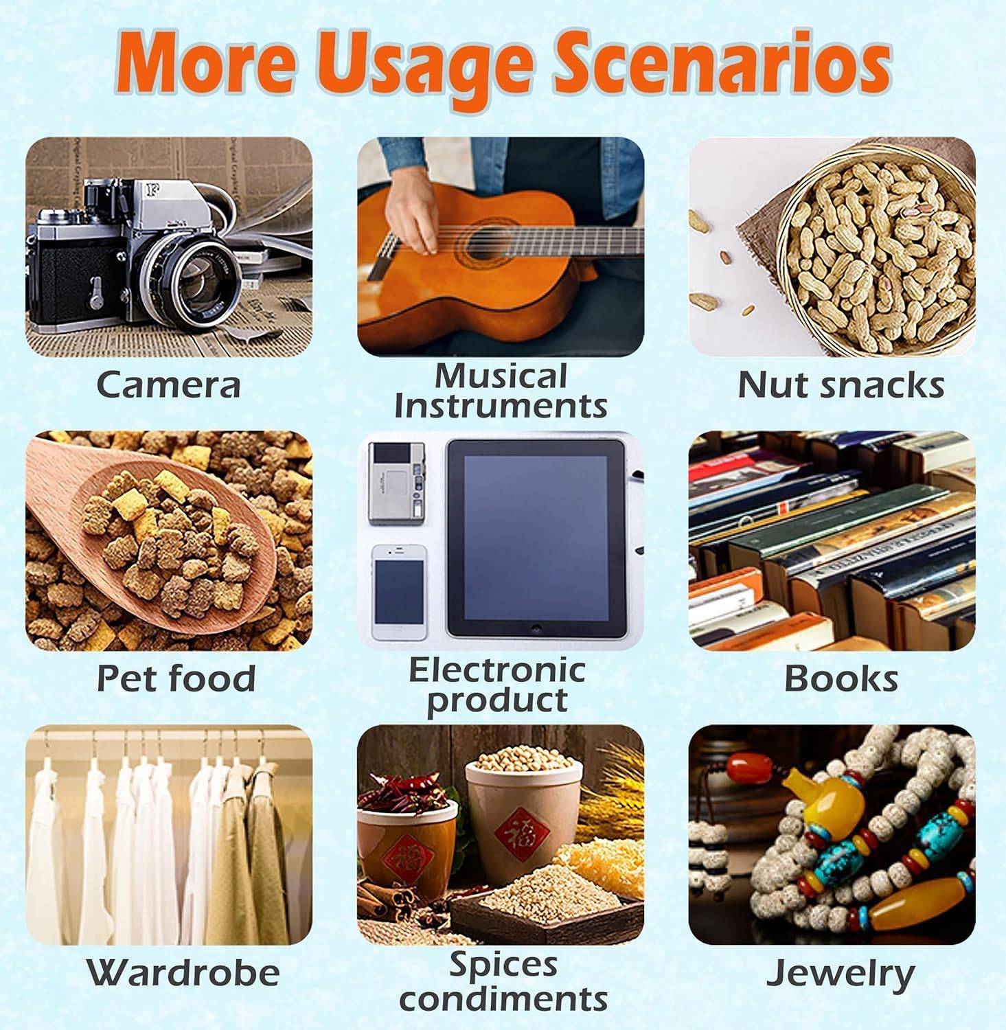 20 Gram [20 Packets] Desiccant Silica Gel Packets, Reusable Desiccant Packs with Colour Indication for Storage Moisture Packs for Spices, Jewelry, Shoes Boxes, Electronics Storage image number 4