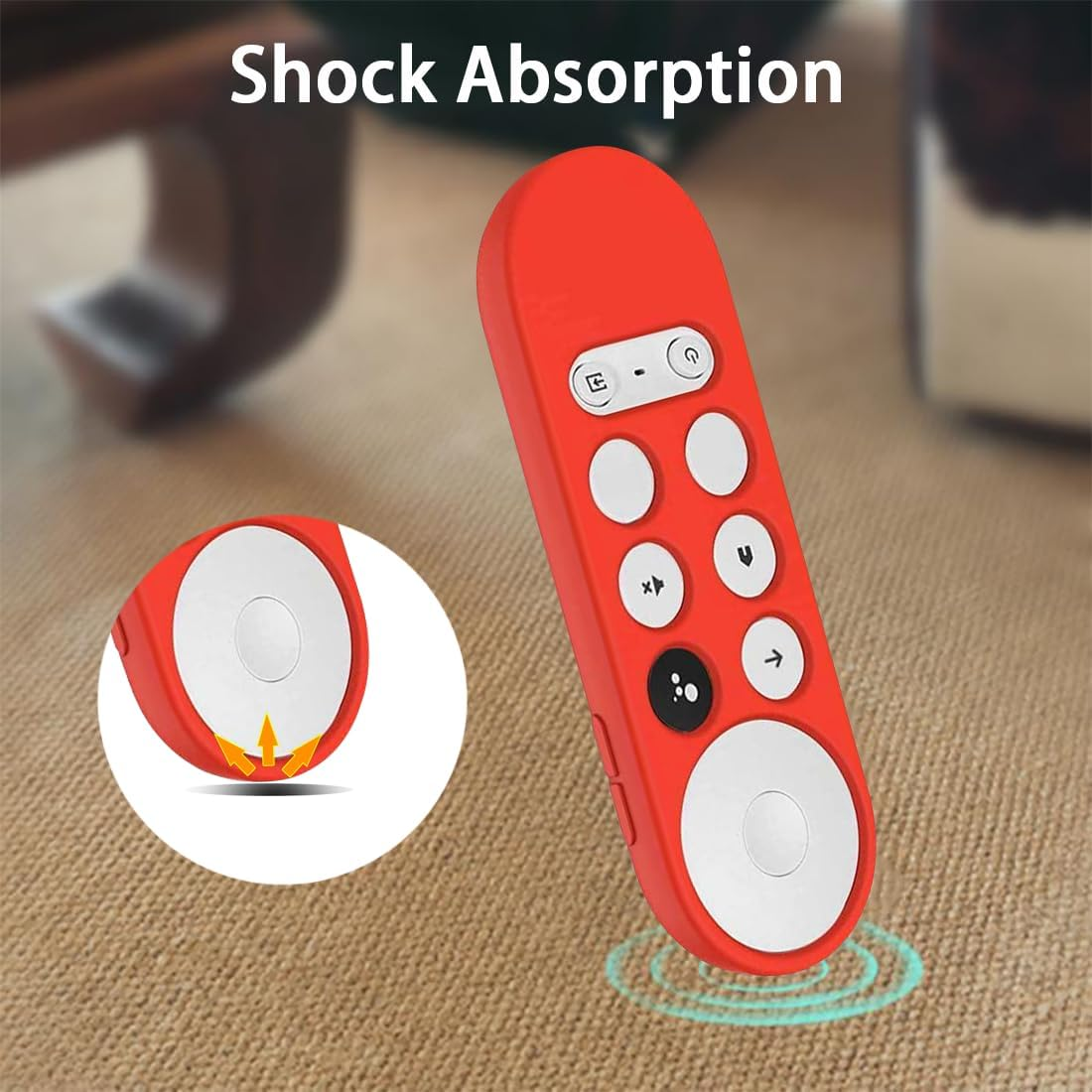 USTIYA Case for Google TV Chromecast 2020 Remote Control Case Smart Shockproof Cover Accessories (Red) - Blue image number 6