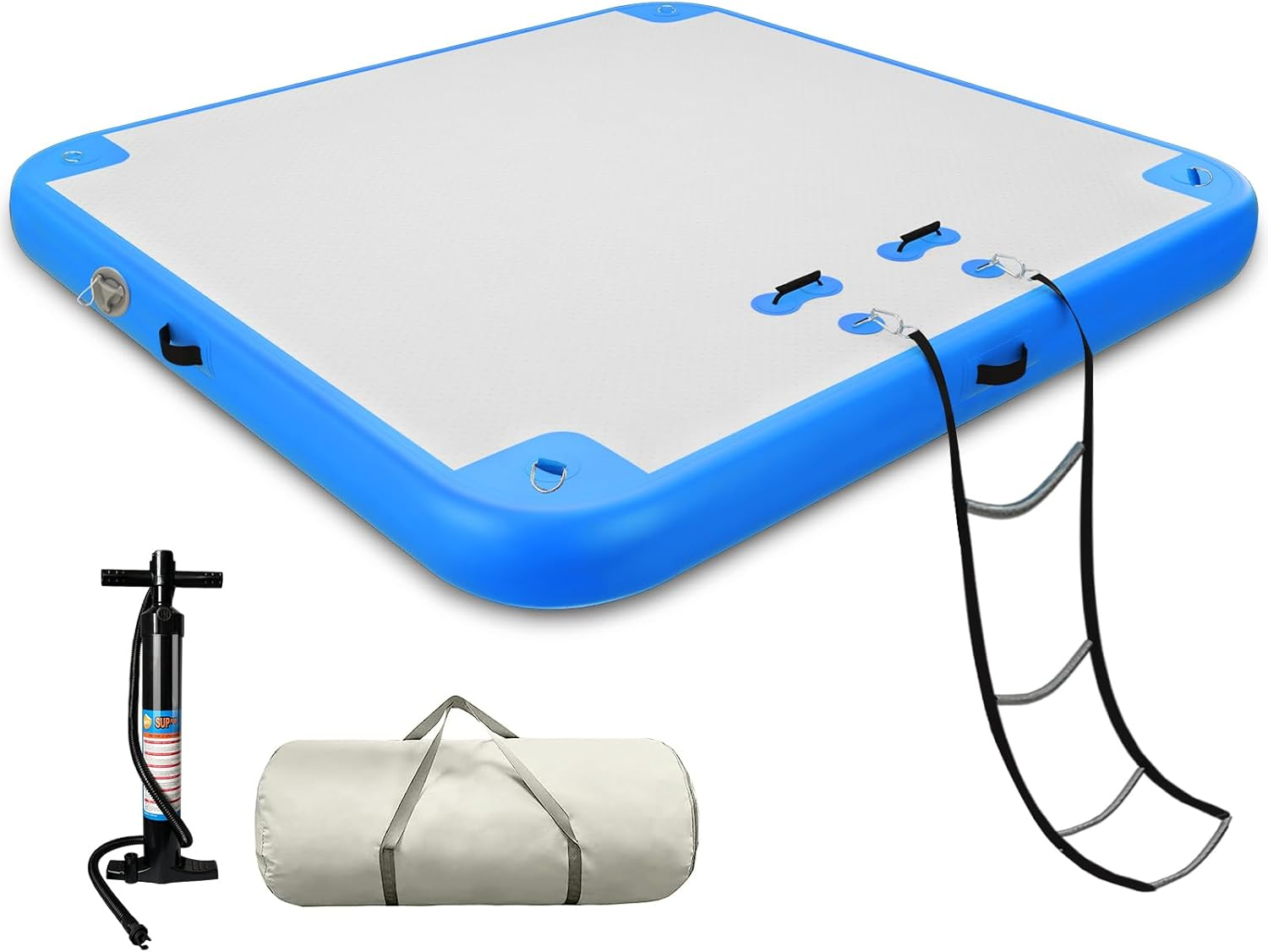 6Ft/8Ft/10Ft/12Ft Floating Dock Water Platform, Multi-People Inflatable Floating Mat, Dock Platform for Lake/Boats/Island/Swimming Pool image number 5