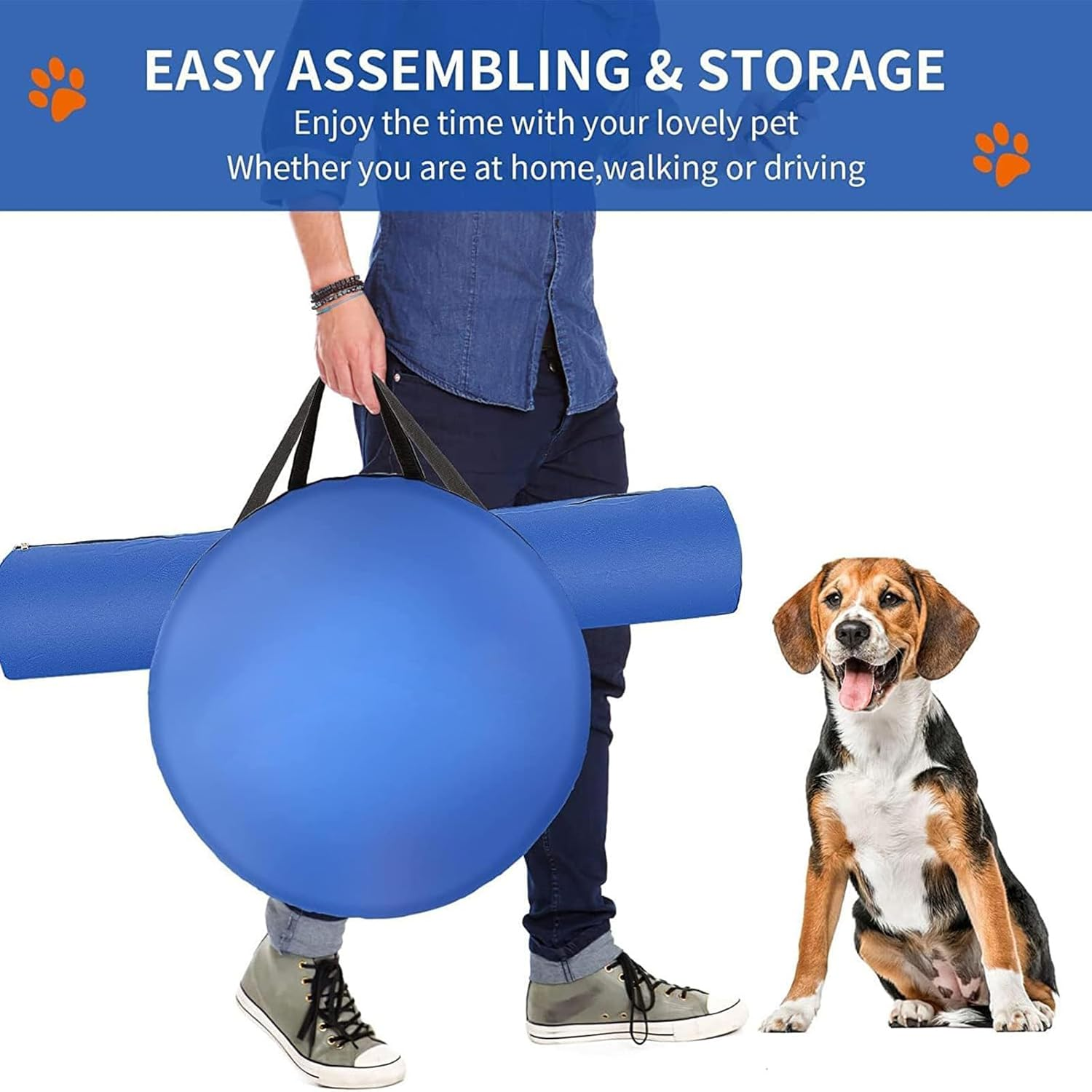 Dog Agility Training Equipment, Dog Obstacle Course Training Starter Kit Includes Tunnel, Weave Poles, Adjustable Hurdle, Jump Ring, Pause Box,Carrying Bag, Pet Outdoor Games image number 5