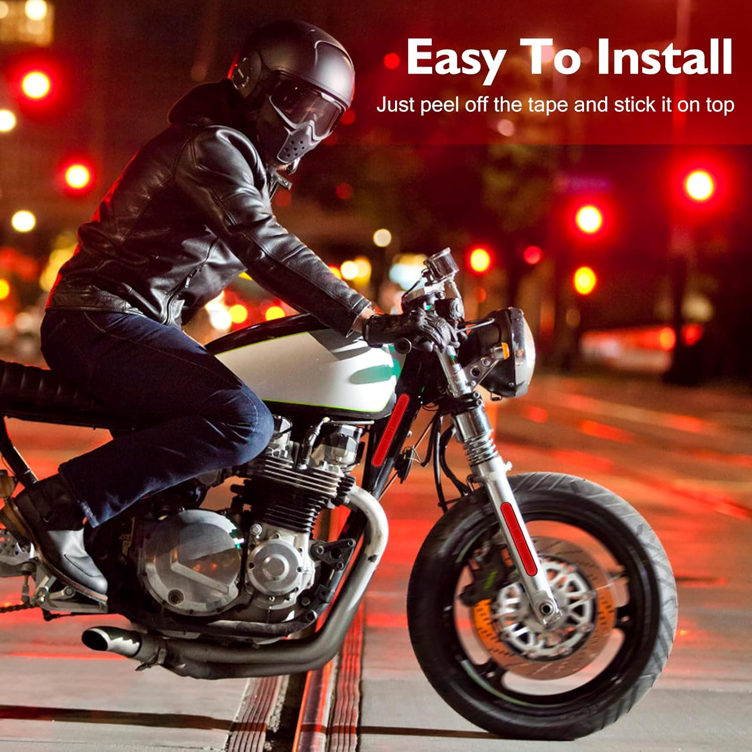 Car Reflective Sticker, 2 Pieces Mini Reflector, 14.5 X 2.5 Cm Motorcycle Reflector Sticker, Self-Adhesive Side for Motorcycle License Plates, Bikes, Trailers, Trucks, Gate Posts (Red) image number 5