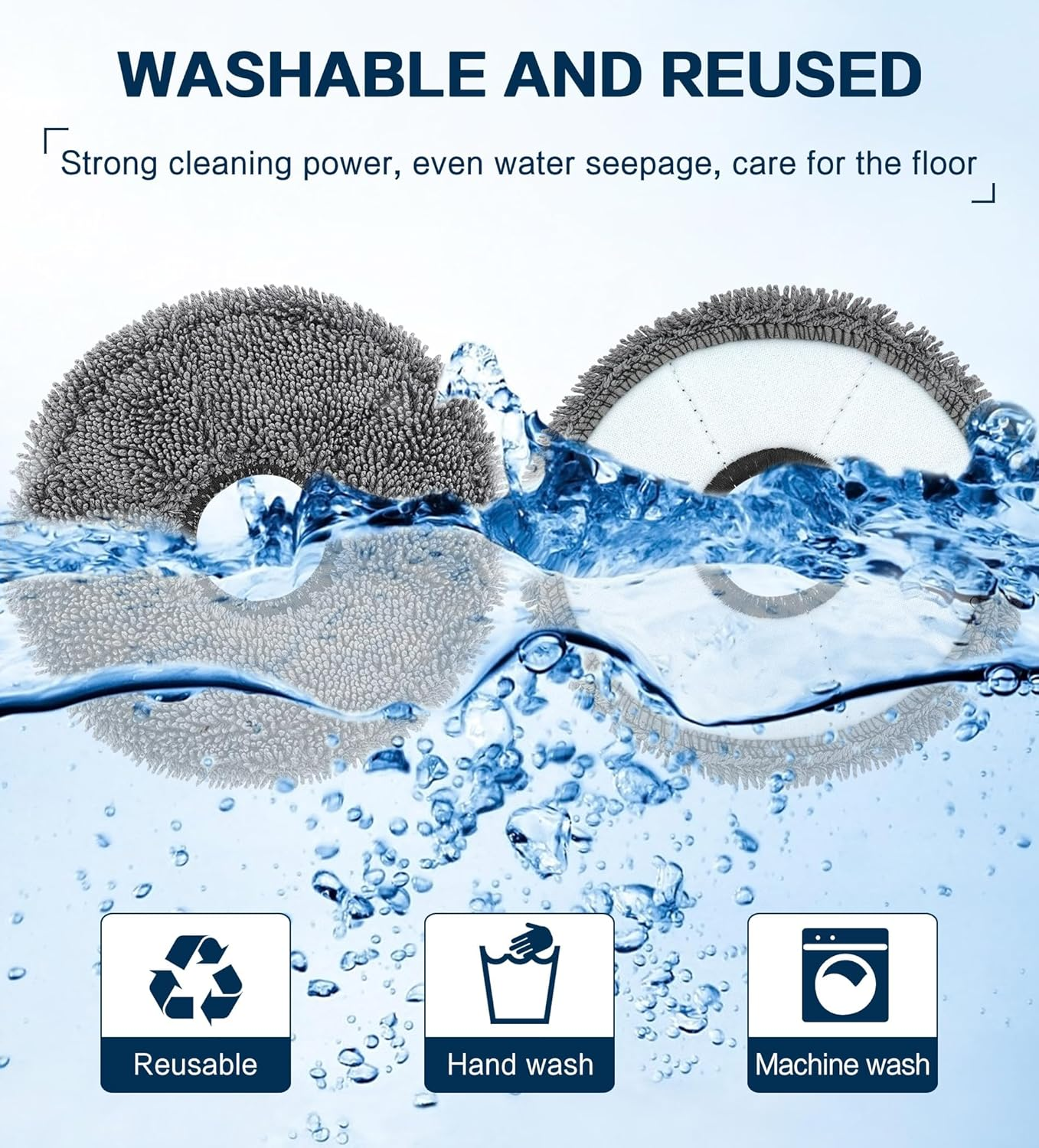 YBVABE Mop Pads Only for Dreame L10S Ultra Robot Vacuum Cleaner【Not for L10S Pro Ultra Heat / L10S Ultra Gen2 / X40 Ultra】&ndash; Replacement Microfiber Mopping Cloths, Washable Mop Cloth Pads Accessories image number 4