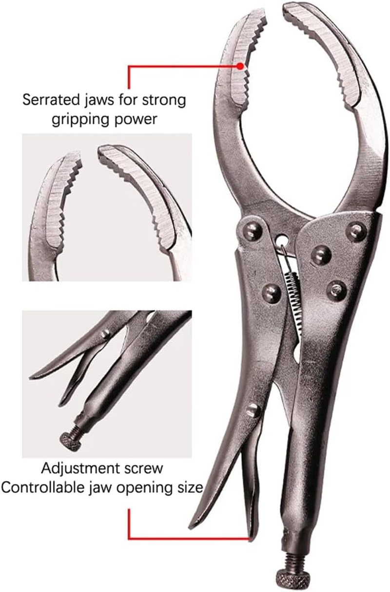 AIMALL Adjustable Oil Filter Locking Pliers, 2-4 Inch Grip Range, Heavy-Duty Hand Wrench, Essential Car Disassembly Tool, Durable Construction image number 2