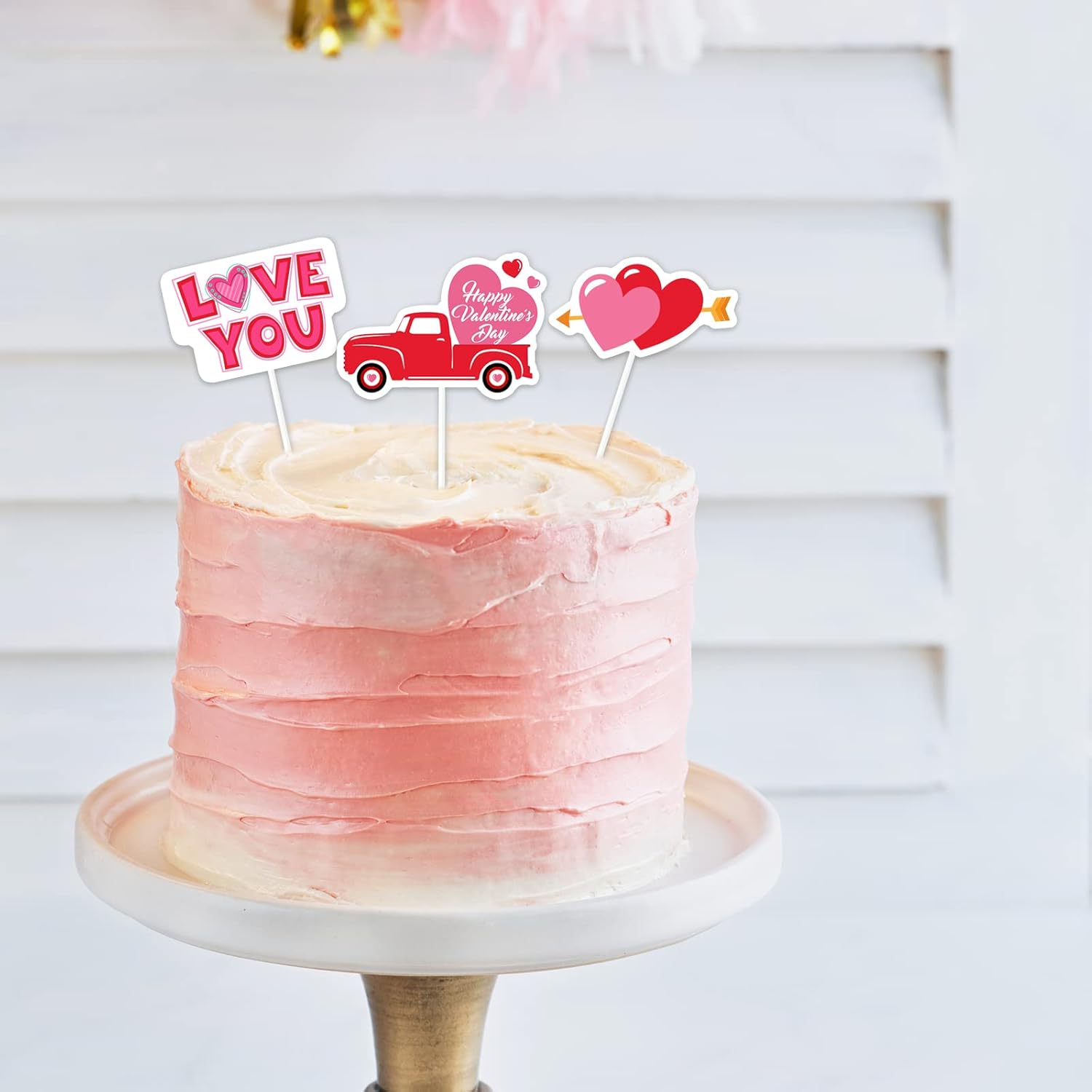 Whaline 72Pcs Valentine'S Day Cupcake Toppers 9 Designs Heart Bear Cupid Cake Toppers Cute Party Cupcake Toppers with Sticks and Glue Point for Valentine'S Day Birthday Anniversary Party Supplies image number 3
