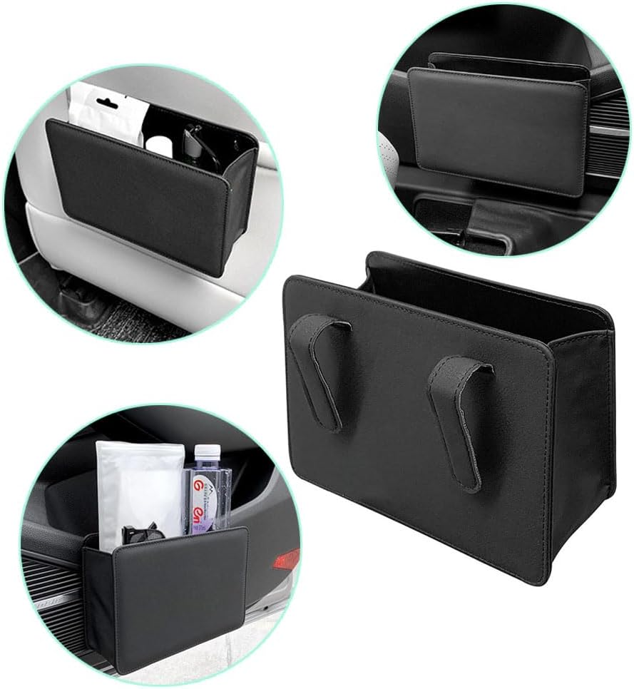 Car Hanging Trash Can for Car Door, Foldable Car Trash Can with 2 Roll Garbage Bags image number 1