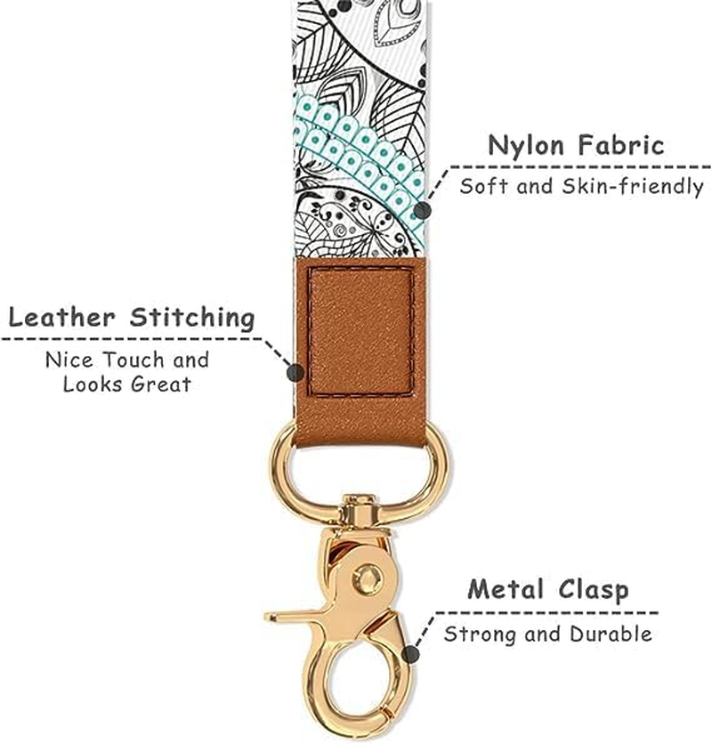 Wrist Lanyard Key Chain, Cute Wristlet Strap Keychain Holder for Women Men Car Keys ID Badges Card Wallet Phone Camera image number 4