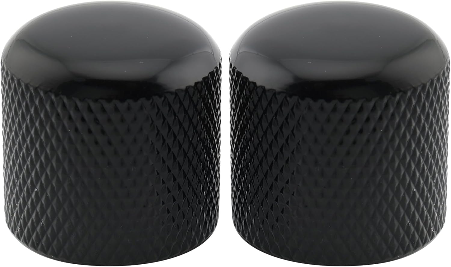 Musiclily Pro Inch Fine 24 Splines Steel Dome Knobs Push-On Control Knob 19Mm for USA Electric Guitar or Bass, Black (Set of 2)