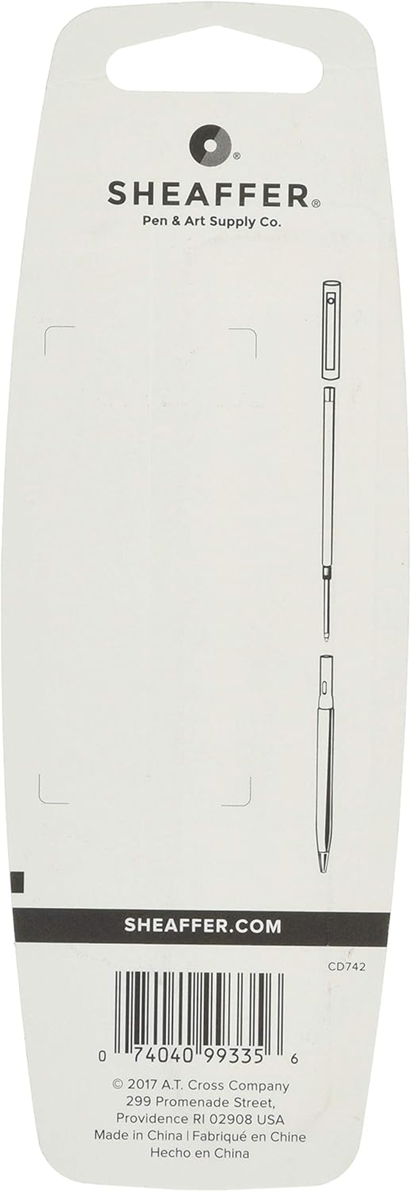 Sheaffer K Ballpoint Refill, Black Ink, Medium Point, Single Blister Card (99335) image number 2