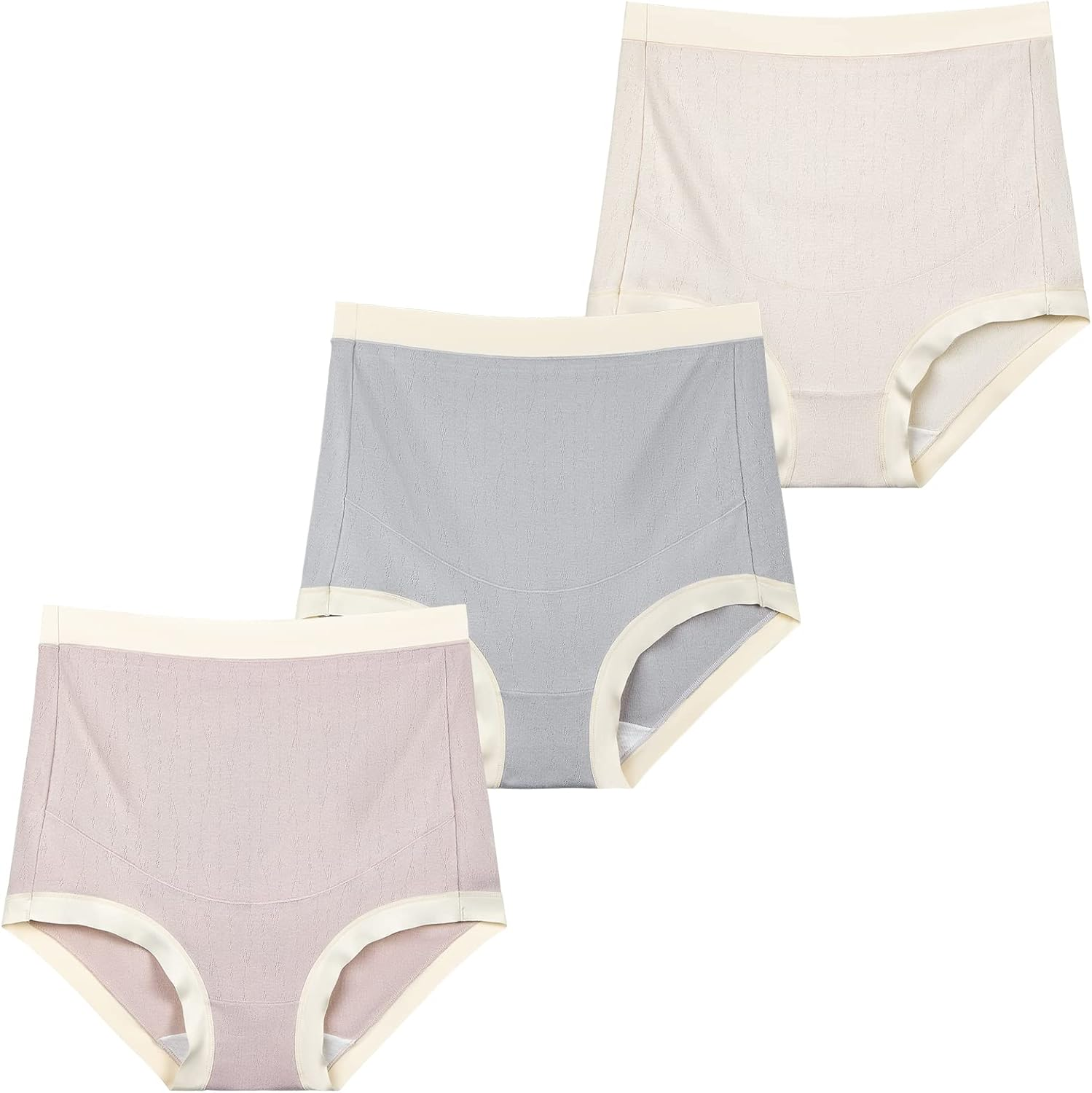 KEOYA Women'S over Bump High Waisted Maternity Underwear Cotton Stretch Pregnancy Panties Full Coverage Soft Briefs 3 Pack image number 1