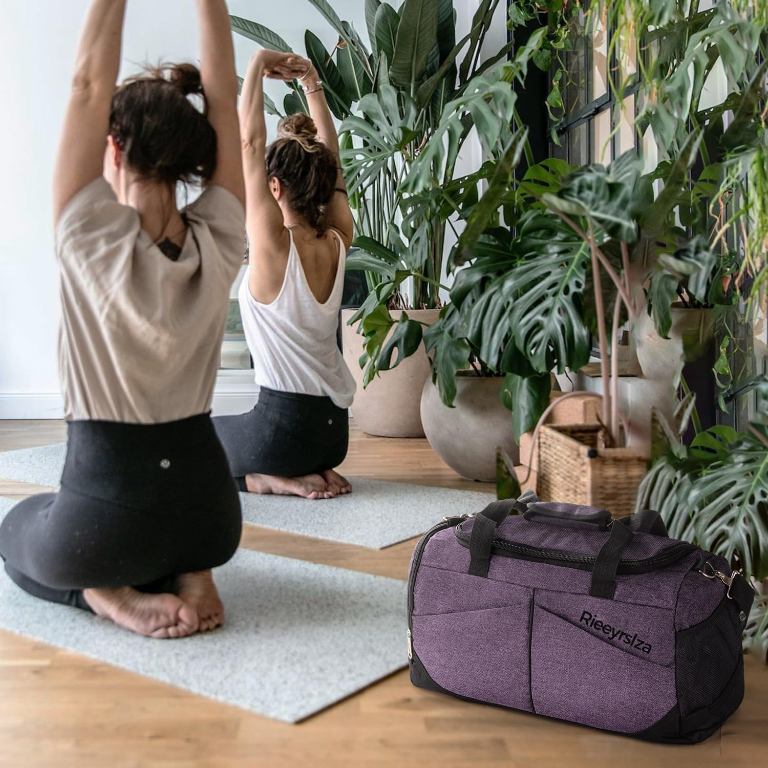 Sport Duffle Bag Sports Gym Bag with Shoes Compartment image number 6