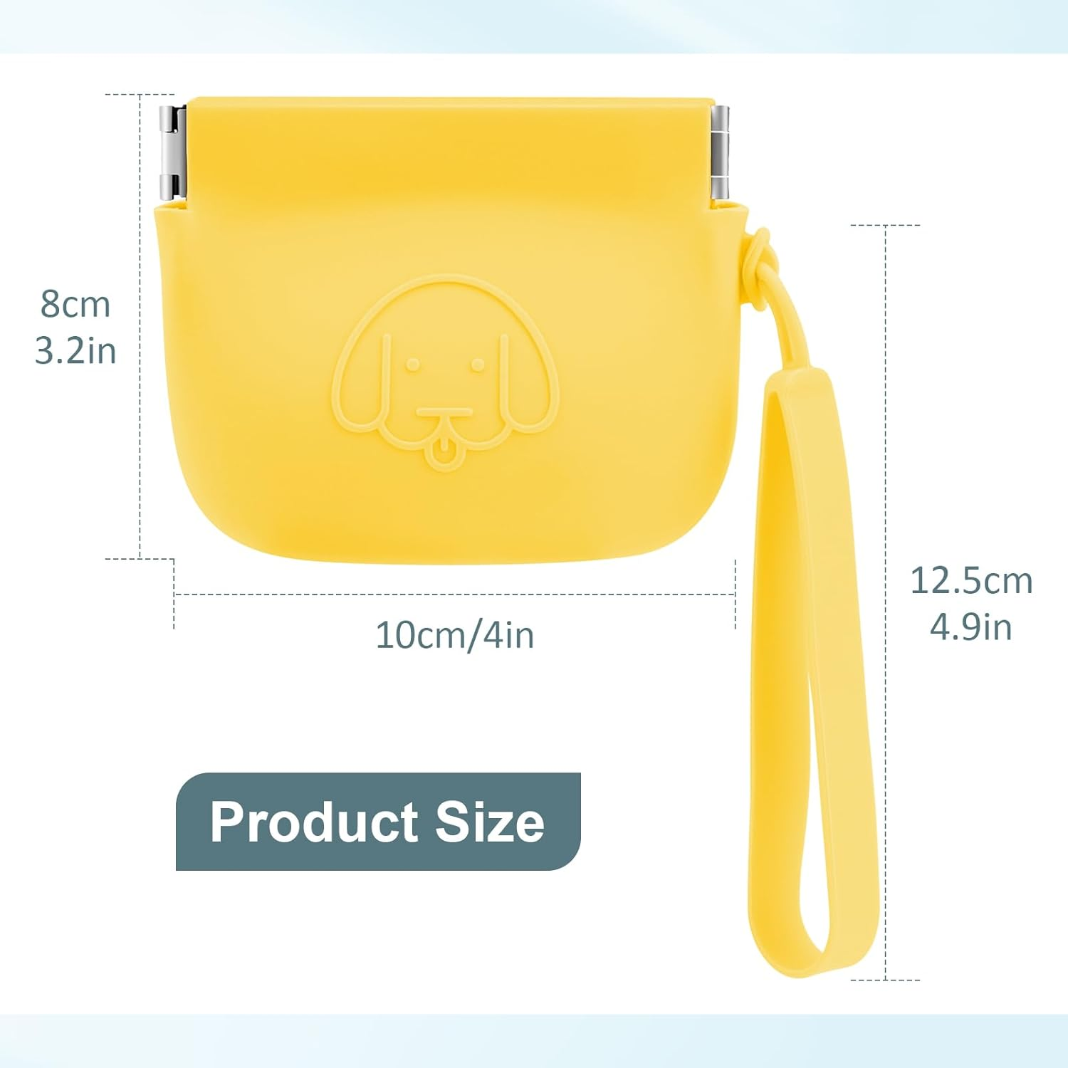 WALLFID Silicone Dog Treat Pouch Small Bag,Auto Closure,With Pet Training Clicker,Walking Bag for Dog and Cat,Pocket Size,Easy to Clean,Odorless (Yellow)&hellip; - Yellow image number 2