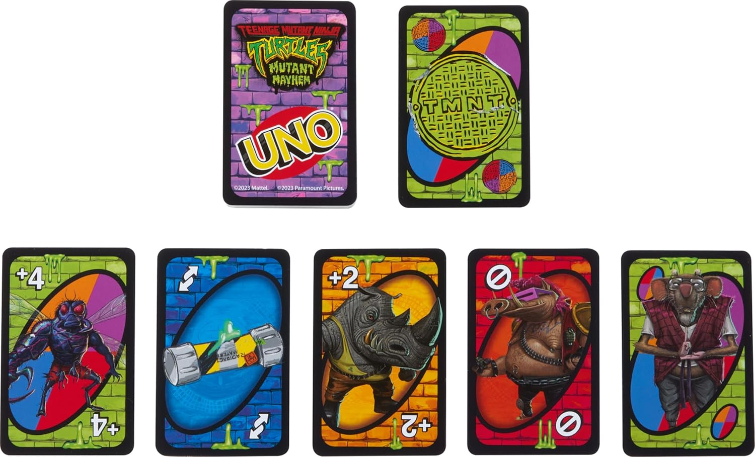 Mattel Games UNO Teenage Mutant Ninja Turtles Mutant Mayhem Card Game for Family Night, Travel & Camping image number 3