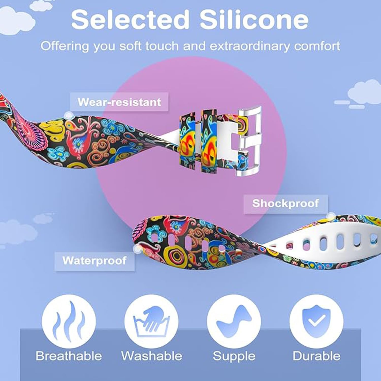 Replacement Band for Garmin Vivofit Jr 3 Strap for Kids, Soft and Durable Silicone Adjustable Wristband, for Children, Boys and Girls. (4A) image number 5