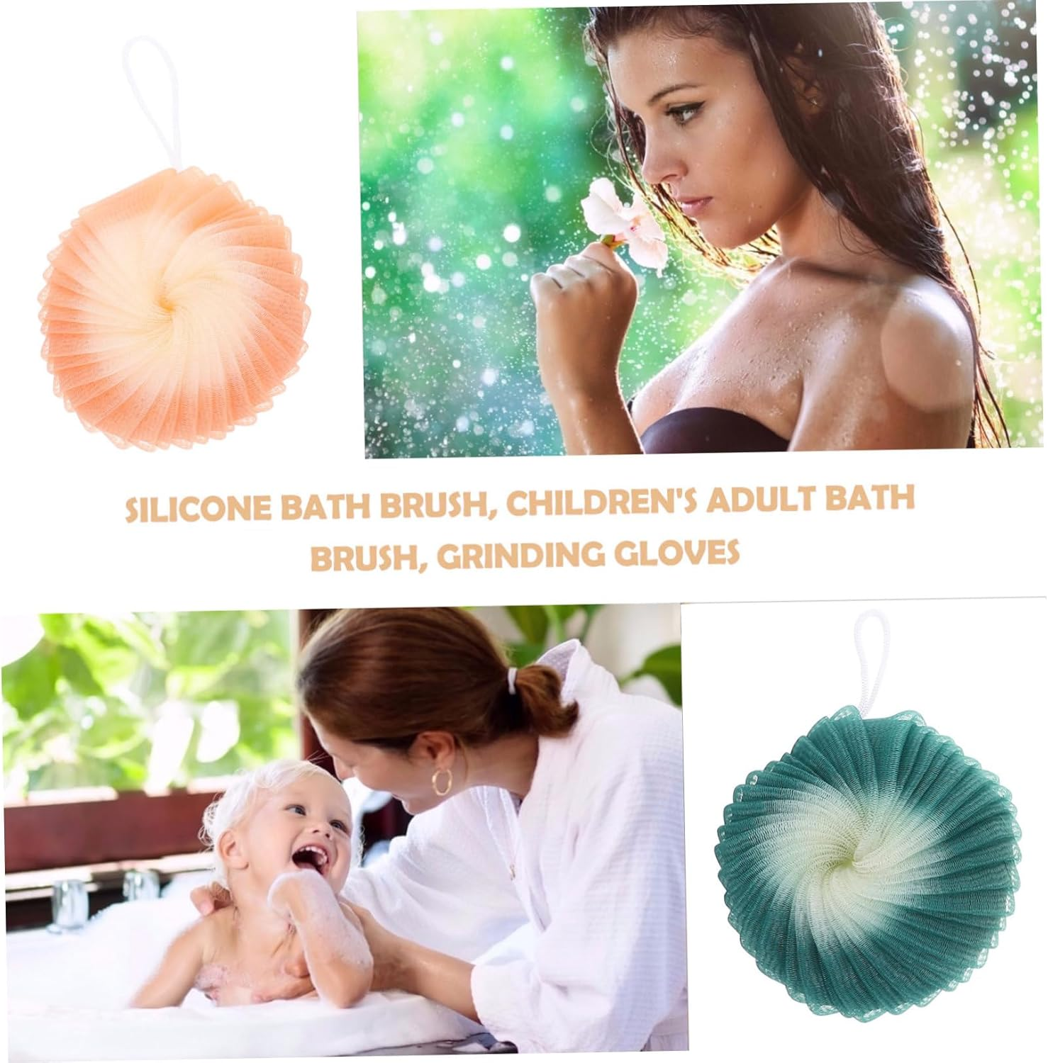 3Pcs Conch Flower Bath Ball Soft Exfoliating Shower Ball for Body Skin Cleaning Tool Bathroom Scrubber and Exfoliator for Shower Use image number 5