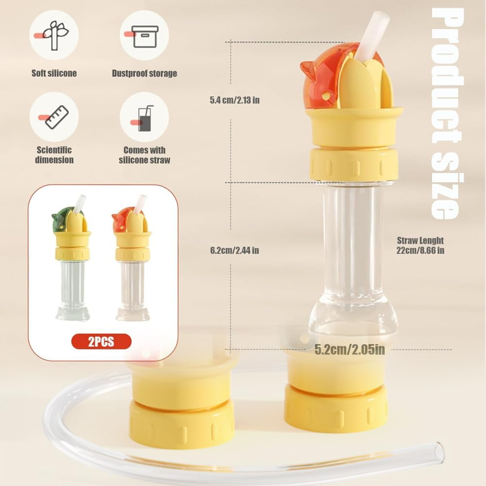 Reusable Children Beverage Water Bottle Straw Lid, Water Bottle Straw Cover,Water Bottle Twist Cover Cap,Water Bottle Spout Adapter for Kids image number 1