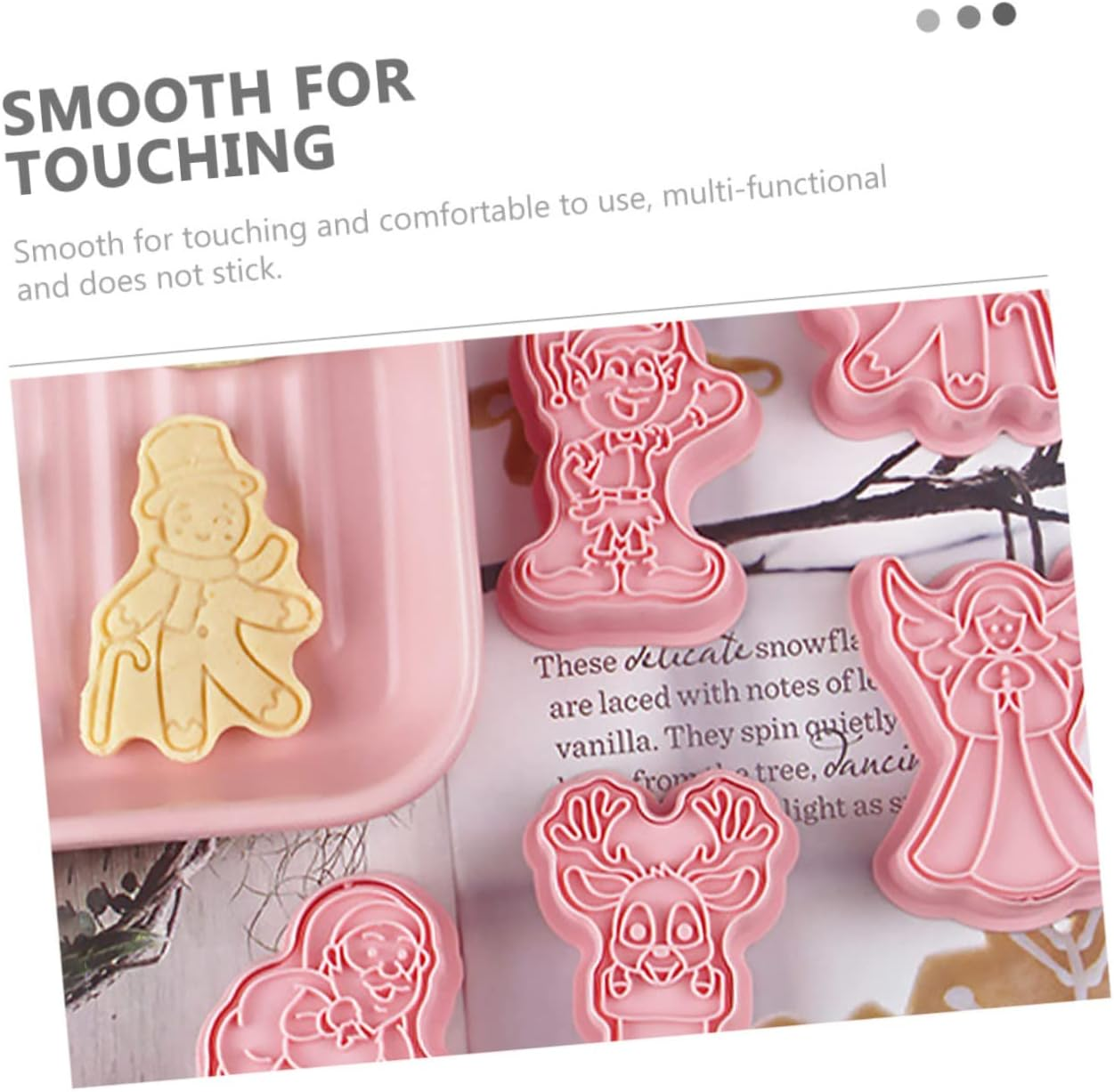 8Pcs Press Style Cookie Molds for Christmas Baking Biscuit Molds for Cookies Easy to Demold Festive Shapes For image number 5
