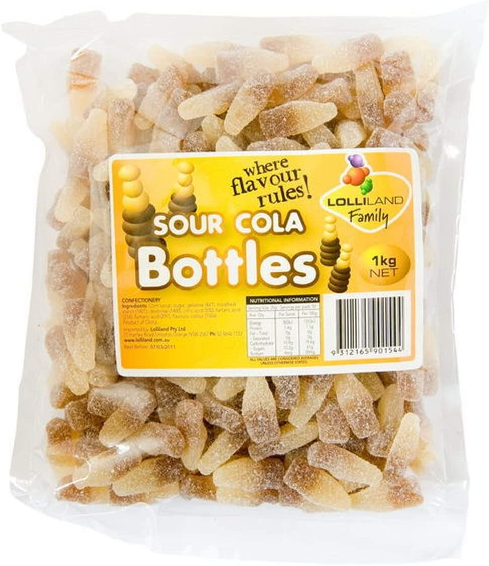 Sour Cola Bottles 1Kg - Lolliland