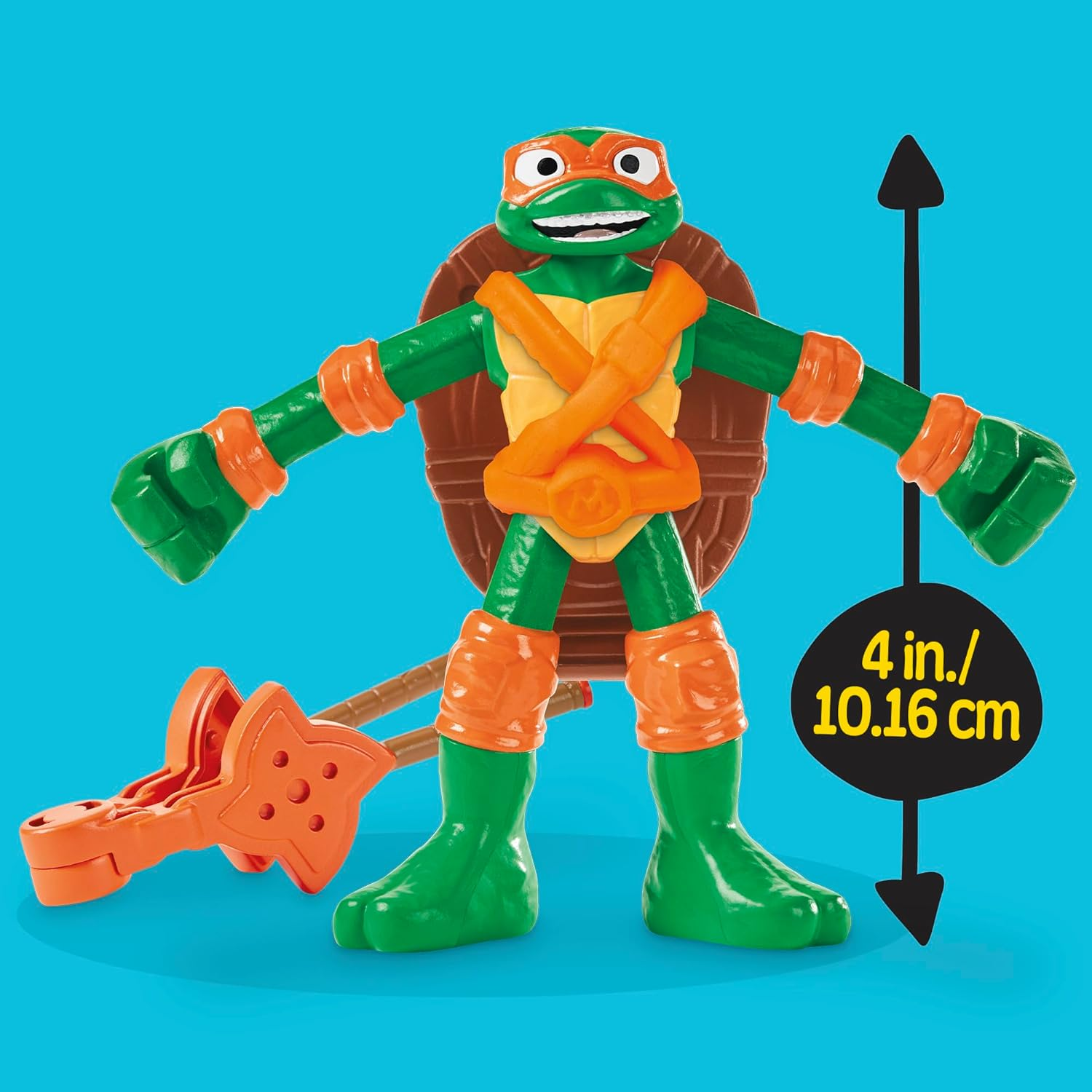 Play-Doh Teenage Mutant Ninja Turtles Slice & Blast Pizza Playset, Bendy 4 Inch Mikey Action Figure, Kids Arts & Crafts, TMNT Toys for Boys & Girls 4+ image number 6