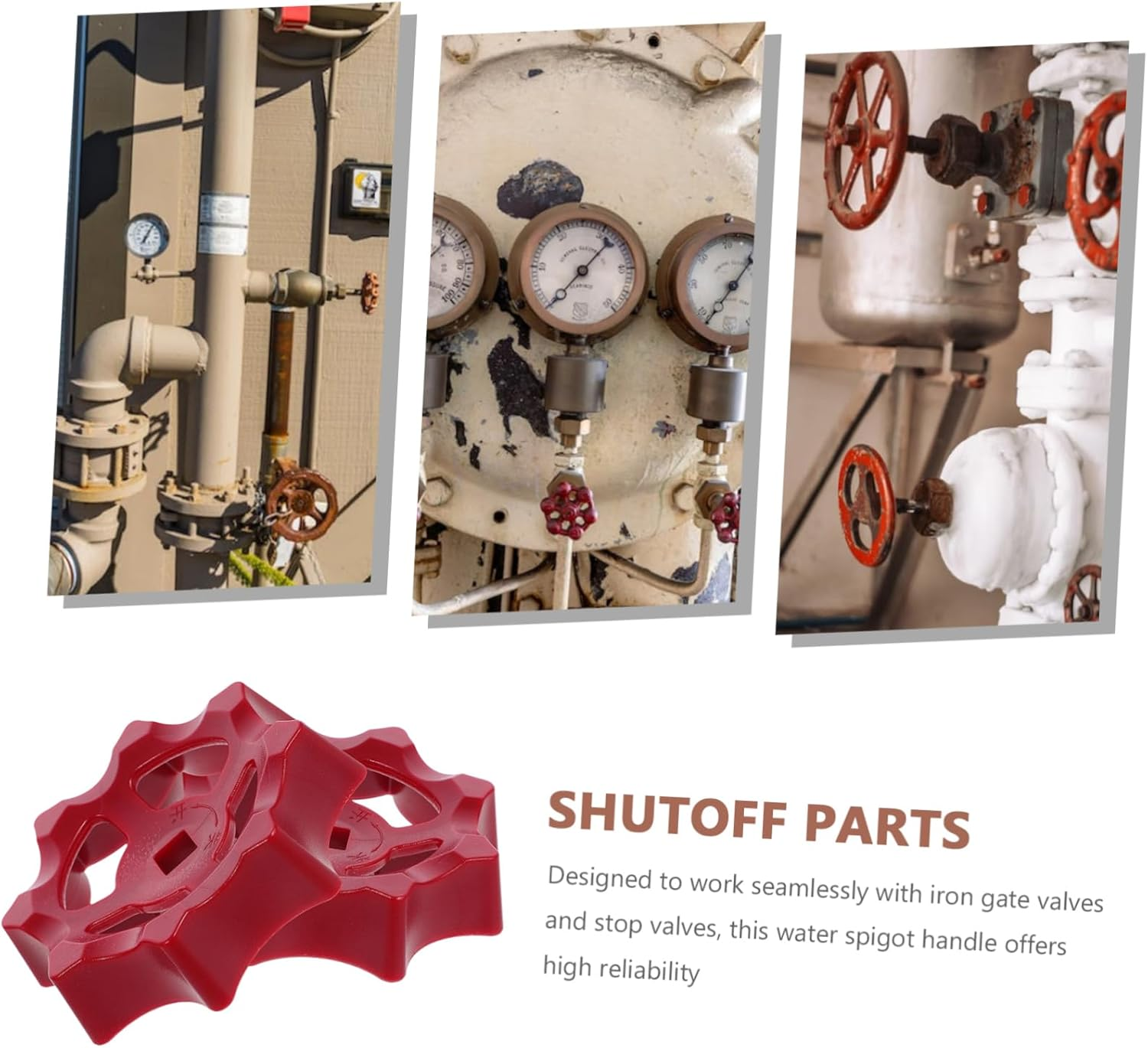 2Pcs Shower Handle Wheel Replacement with 7Mm&times;7Mm Plastic Square Hole, Gate Valve Water Spigot Handle Cast for Outdoor and Hose Water Control image number 3