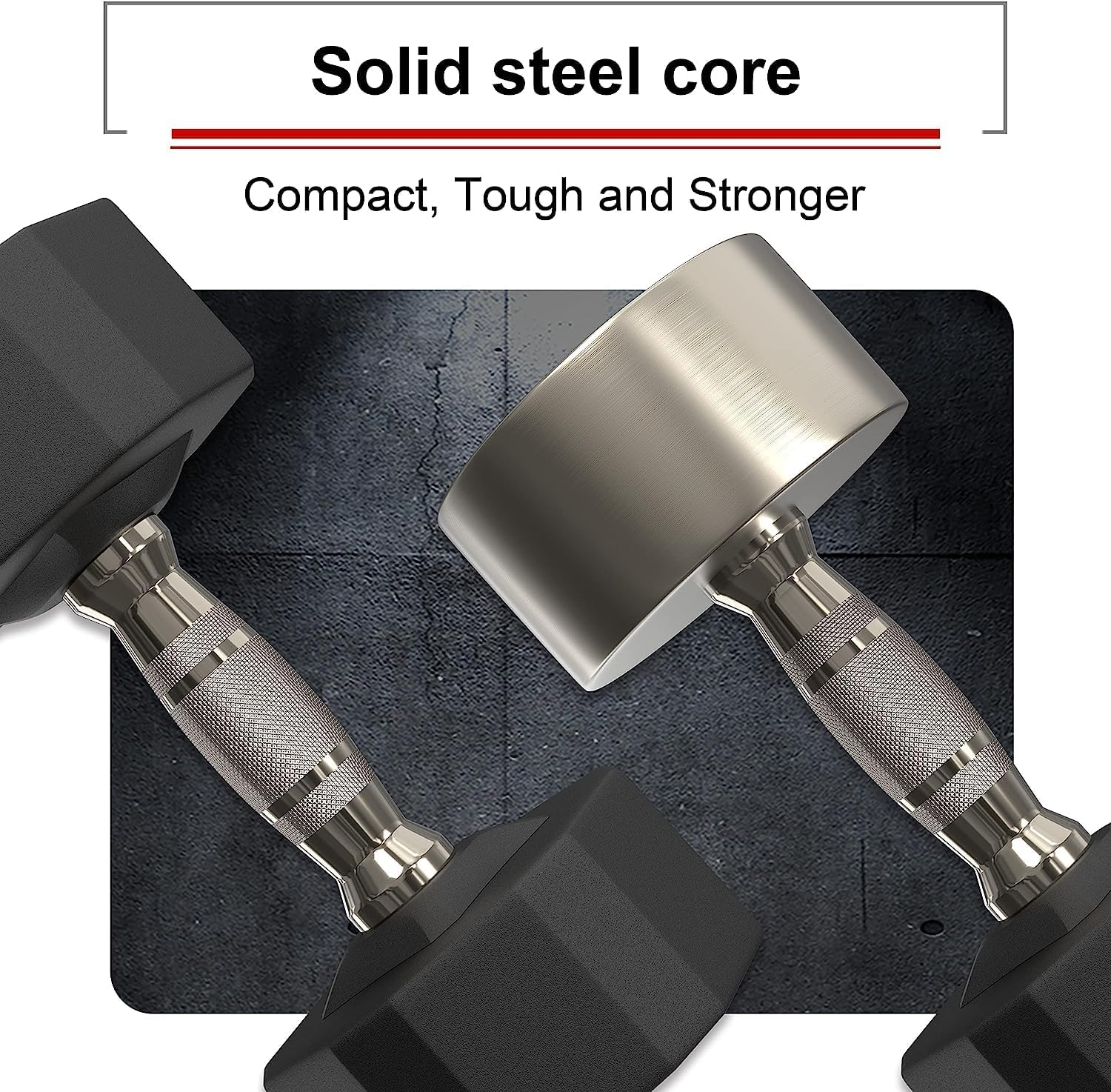 Rubber Coated Dumbbells Hex Dumbbells Set Dumbbell Weights Hand Weight Fitness Training Exercise Body Strength Lifting Equipment (Pair or Single) image number 3