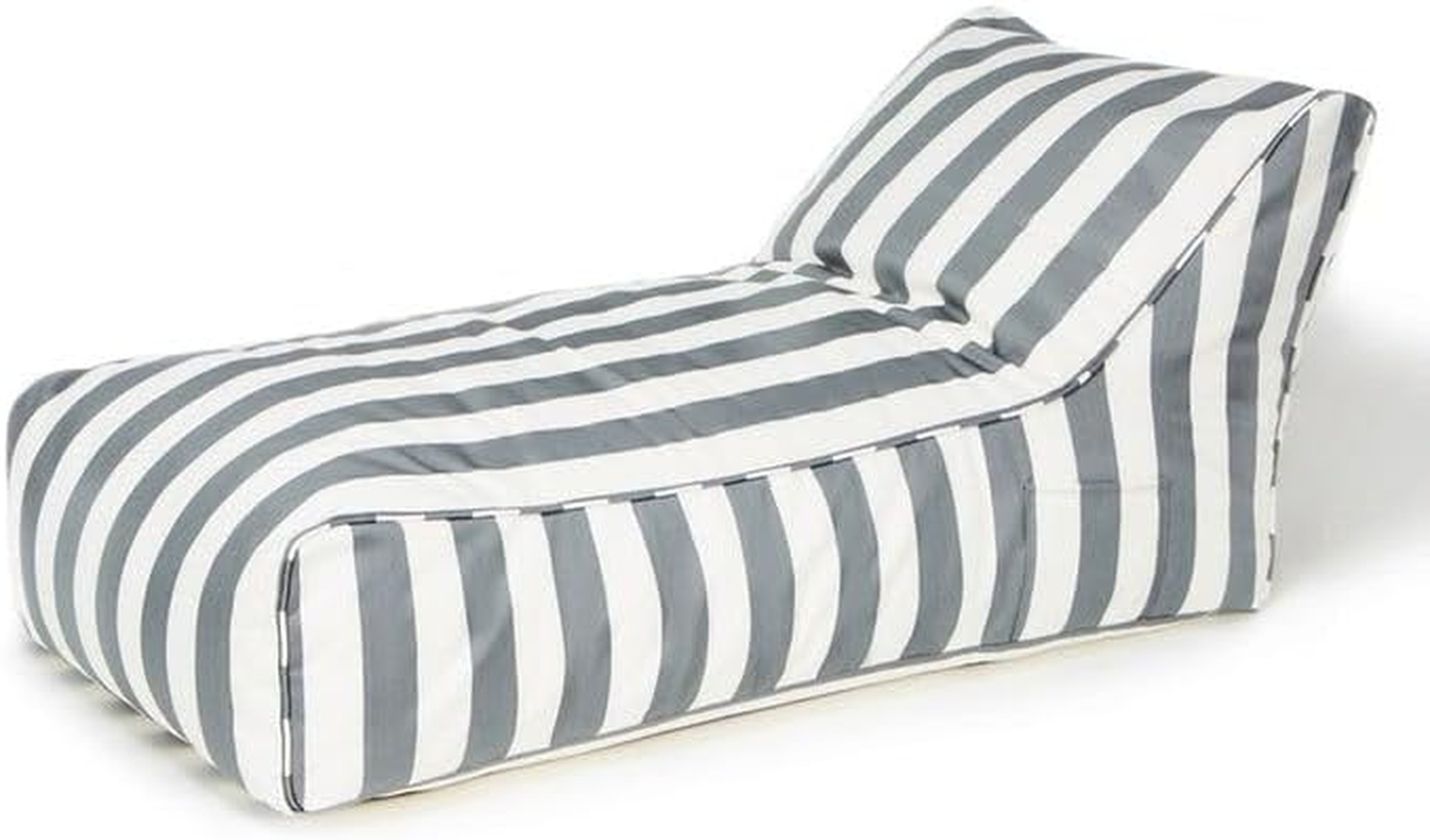 Billy Fresh Laid Back Outdoor Beanbag, 120 Cm Length X 65 Cm Width X 60 Cm Height, Grey/White image number 1