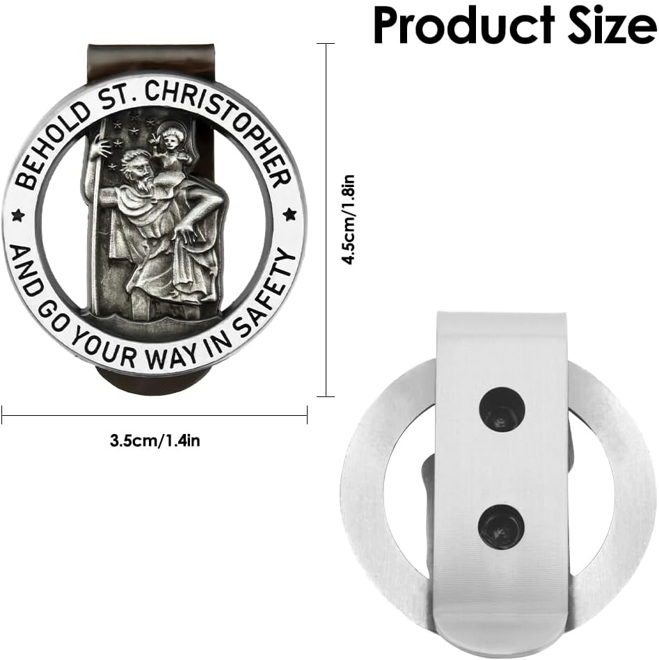 St Christopher Medal for Car,Car Visor Clip,St Christopher Visor Clip,New Driver Gift,Men Car Accessories Interior,New Car Accessories for Teens,New Car Gifts,Driving Gifts for Family,Friends image number 5