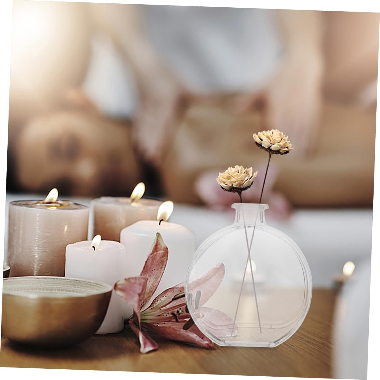 5Sets Refillable Glass Aromatherapy Diffuser Bottle Elegant Household Fragrance Dispenser for Essential Oils Home Decor Office Use image number 6