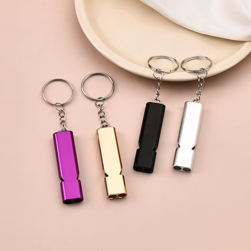 Small Cat Dog Training Whistle Outdoor Survival Whistle Equipment Set 4 Pack Police Referee Whistle Keychain Sports Teacher Coach Whistles for Adults Camp Counselor Whistle Keychain image number 4