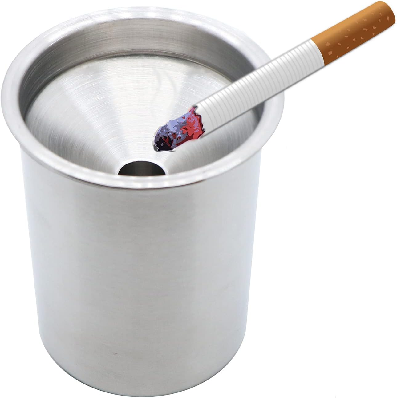 Car Ashtray with Lid Smell Proof, Smokeless Auto Ashtray, Ash Tray for Car Cup Holder, Portable Windproof for Outdoor, Stainless Steel Smoking Accessories for Office Home Use (AA) image number 6