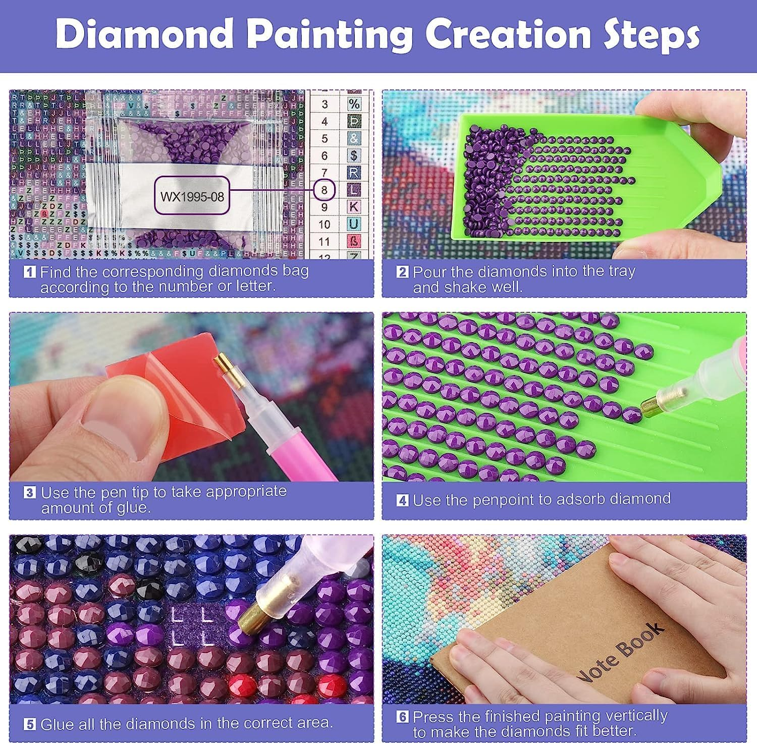 Diamond Painting Kits for Adults, 5D Colourful Dragon Diamond Art Kits Full Drill Coloured Diamond Painting Dragon Kit for Kids Beginners, DIY Crystal Gem Art for Home Wall Decor 30X40Cm image number 2