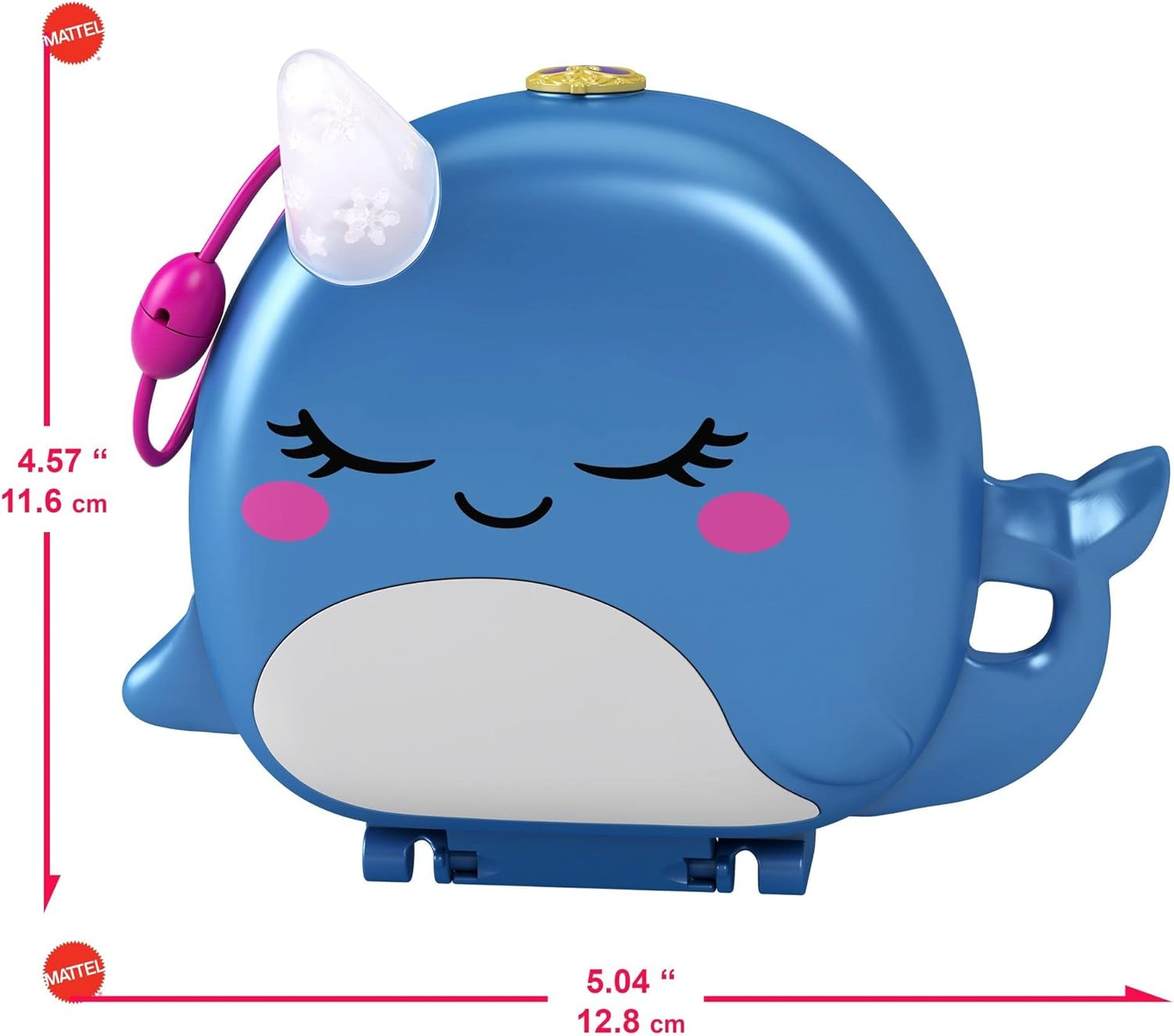 Polly Pocket Freezin' Fun Narwhal Compact with Fun Reveals, Micro Polly, Lila Dolls, Husky Dog & Sled, Polar Bear Figure & Sticker Sheet; 4 Y+, GKJ52 image number 4