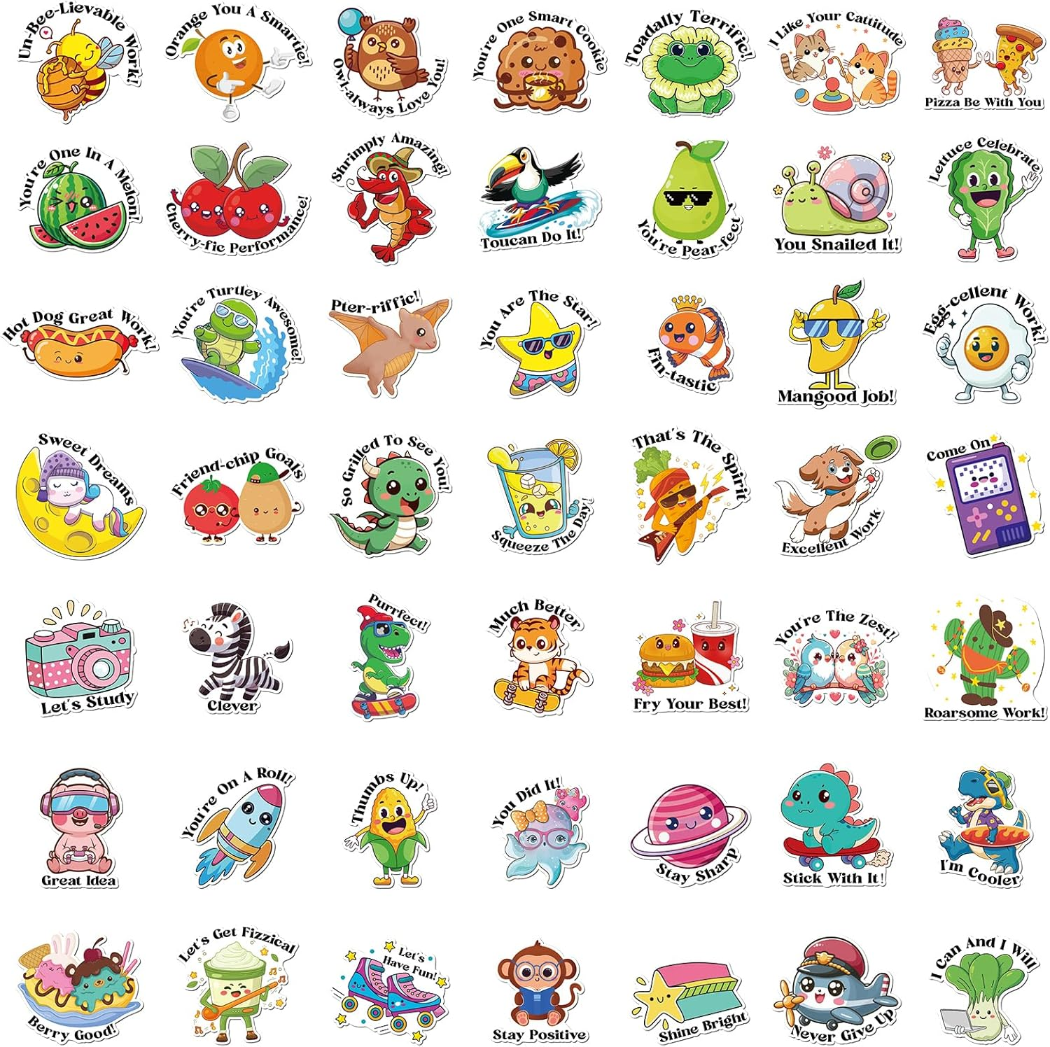 400PCS Cute Animal Stickers for Kids, Motivational Reward Stickers Pack for Kids Classroom, Water Bottle Stickers Waterproof Vinyl Hydroflask Phone Skateboard Laptop Stickers image number 3