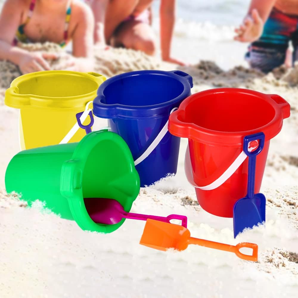Large Sand Bucket Pail with Shovel, 7'' Size Water Bucket for Beach Fun, Great Summer Party Accessory image number 5