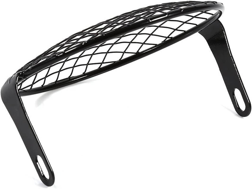 Yosoo 16Cm Metal Mesh Grill Headlight Protector Guard Cover for Motorcycle(Black) image number 1