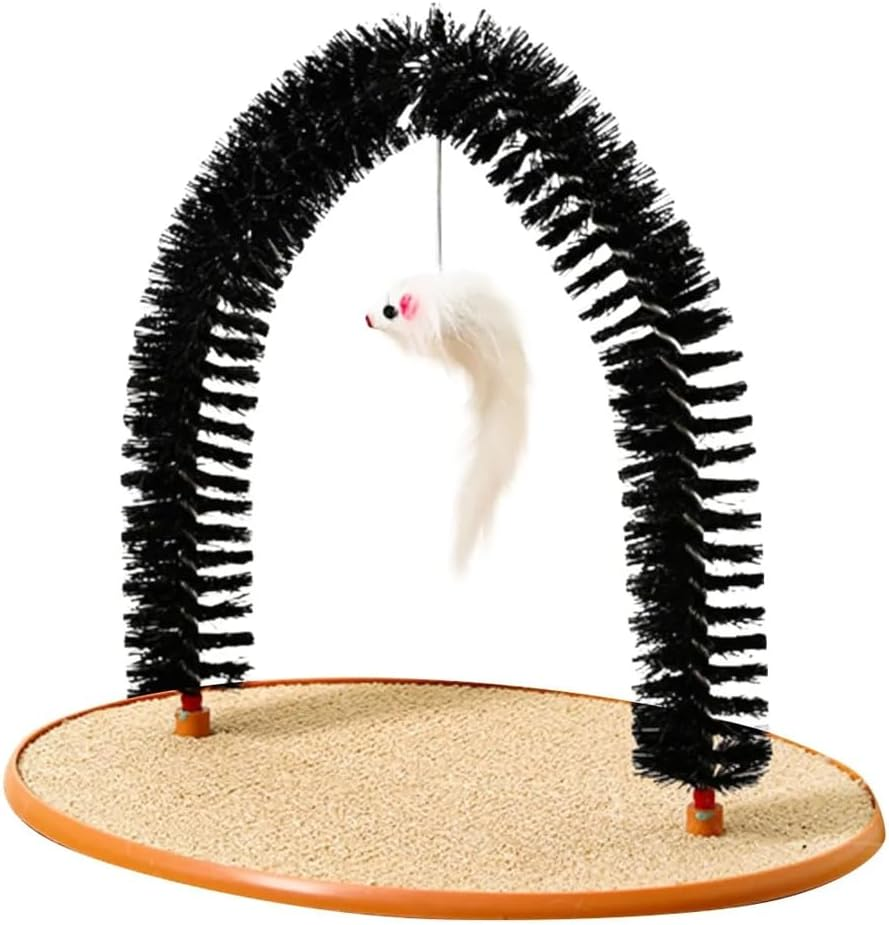 AIMALL Cat Grooming Arch, Pet Scrub and Tickle Device with Brush, Arch-Type Cat Scrubbing Tool, Multi-Functional Pet Care Accessory, 14.17X11.22 Inches image number 3