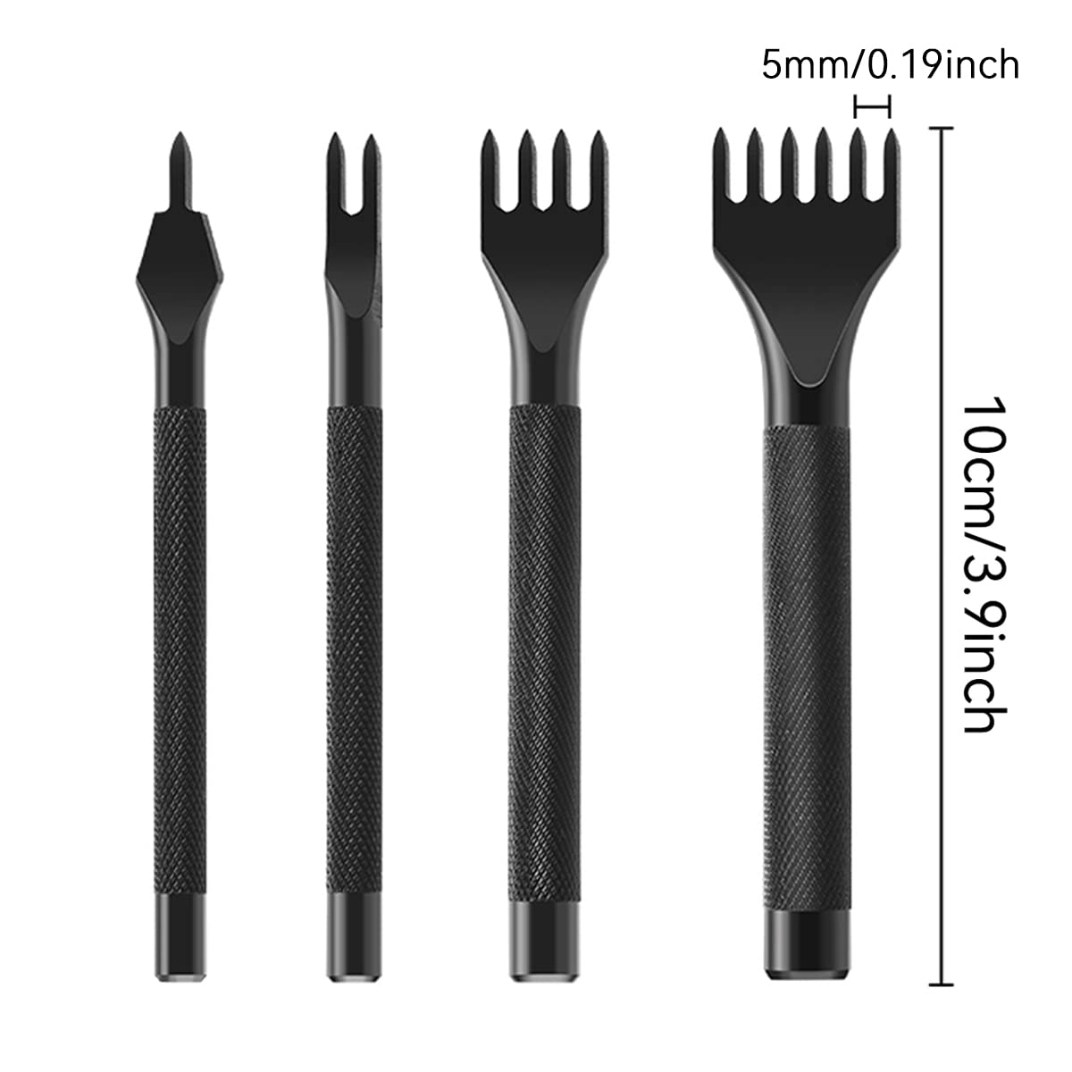 Leather Craft Tool 1/2/4/6 Prong DIY Lacing Stitching Punches Hole, Leather Craft Kits (5Mm)