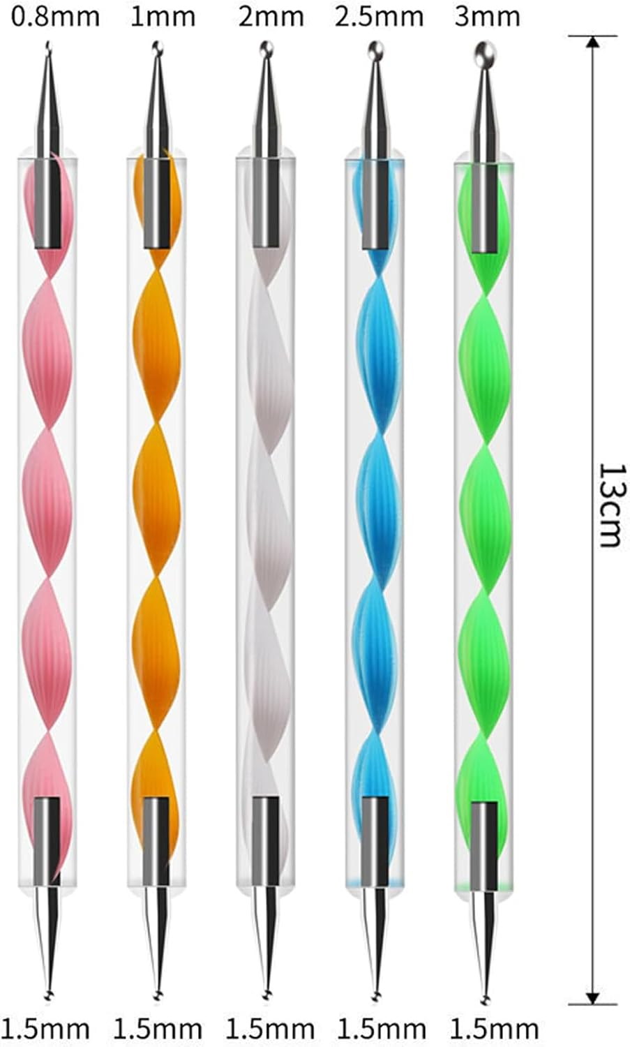 5PCS Dotting Pens with 9PCS Nail Painting Brushes,Acrylic Nail Brush, Nail Art Design Pen Painting Tools with Home and Professional Salon Use image number 2