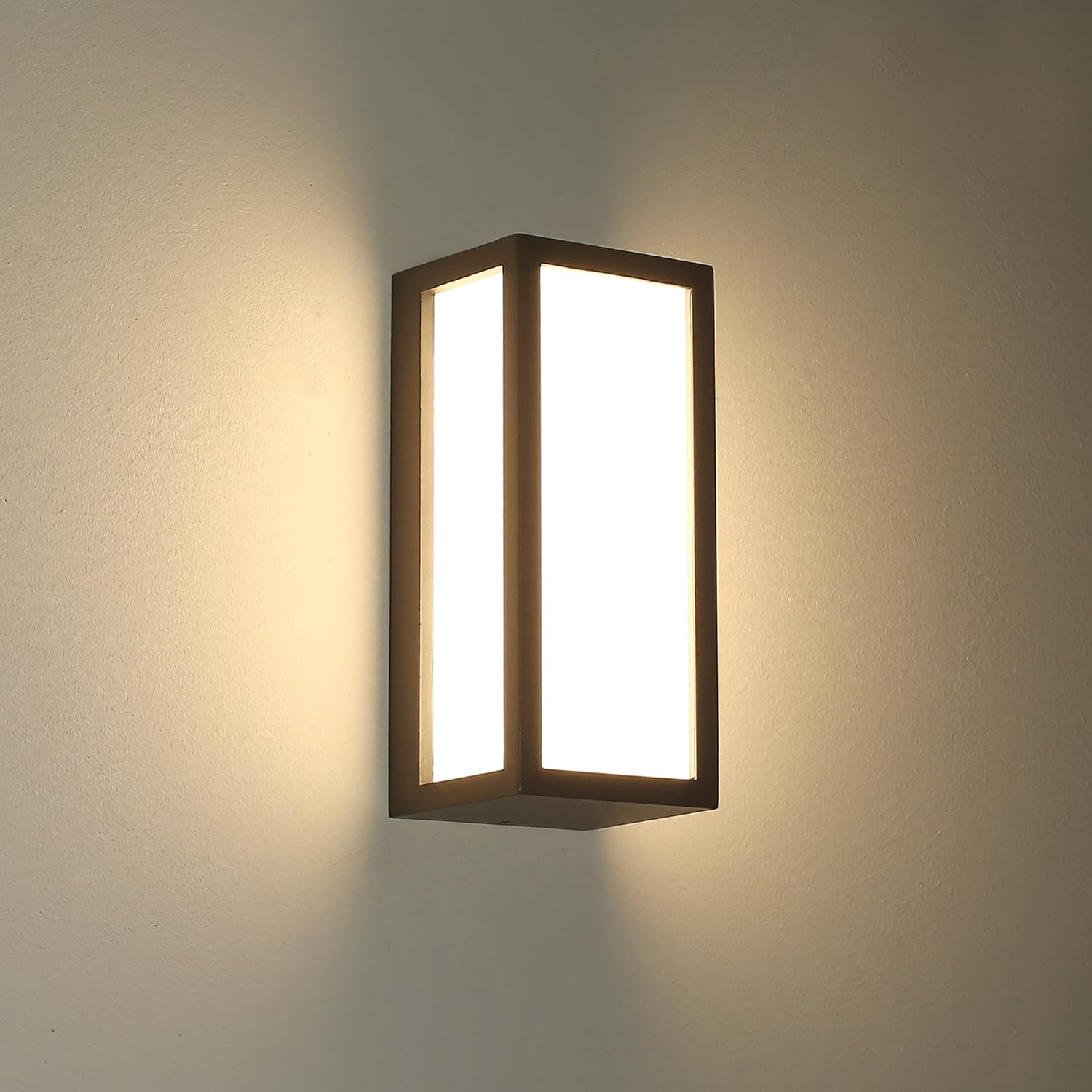 LED outside Wall Light, Aluminum Outdoor Wall Lamp Exterior Wall Sconce, IP54 Waterproof, 870LM 3000K Warm White, Anthracite Gray image number 5