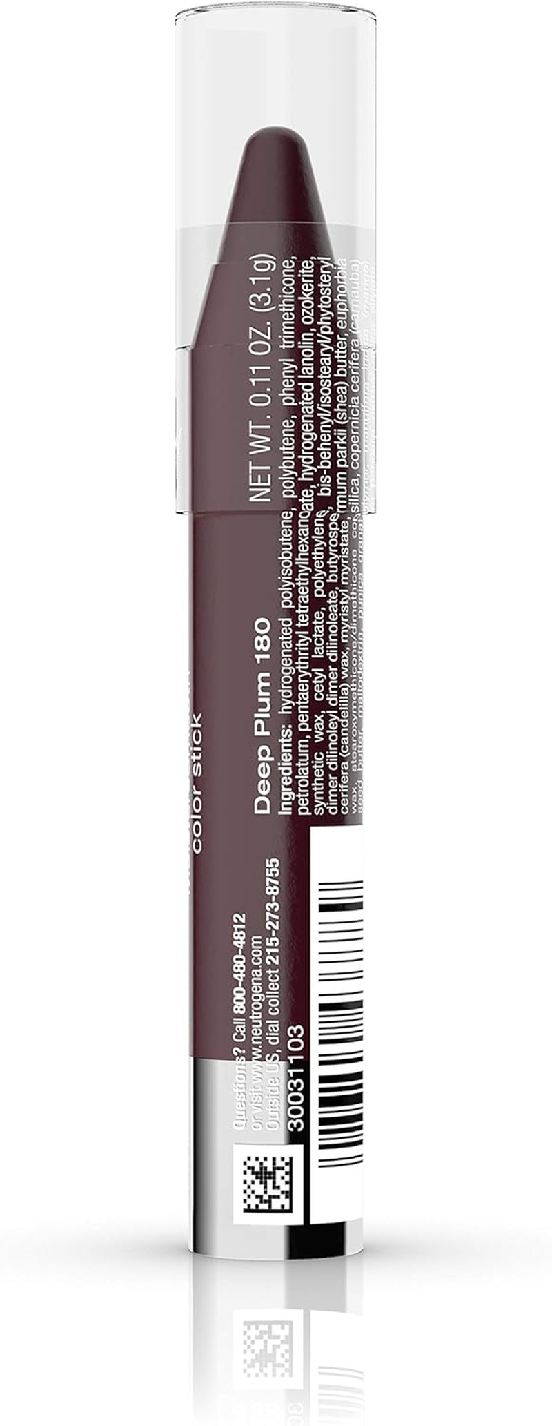 Neutrogena Moisturesmooth Color Lip Stick, 180 Deep Plum, 36 Count image number 5