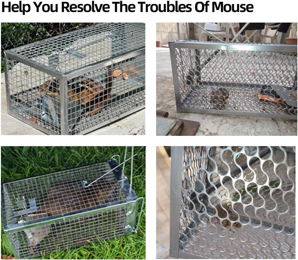 Skycabin 1 Door Humane Animal Cage Trap Rat Mouse Mice Voles Hamsters Trap Live Catch Mouse Cage Trap Work for Indoor or Outdoor Use to Catch and Release