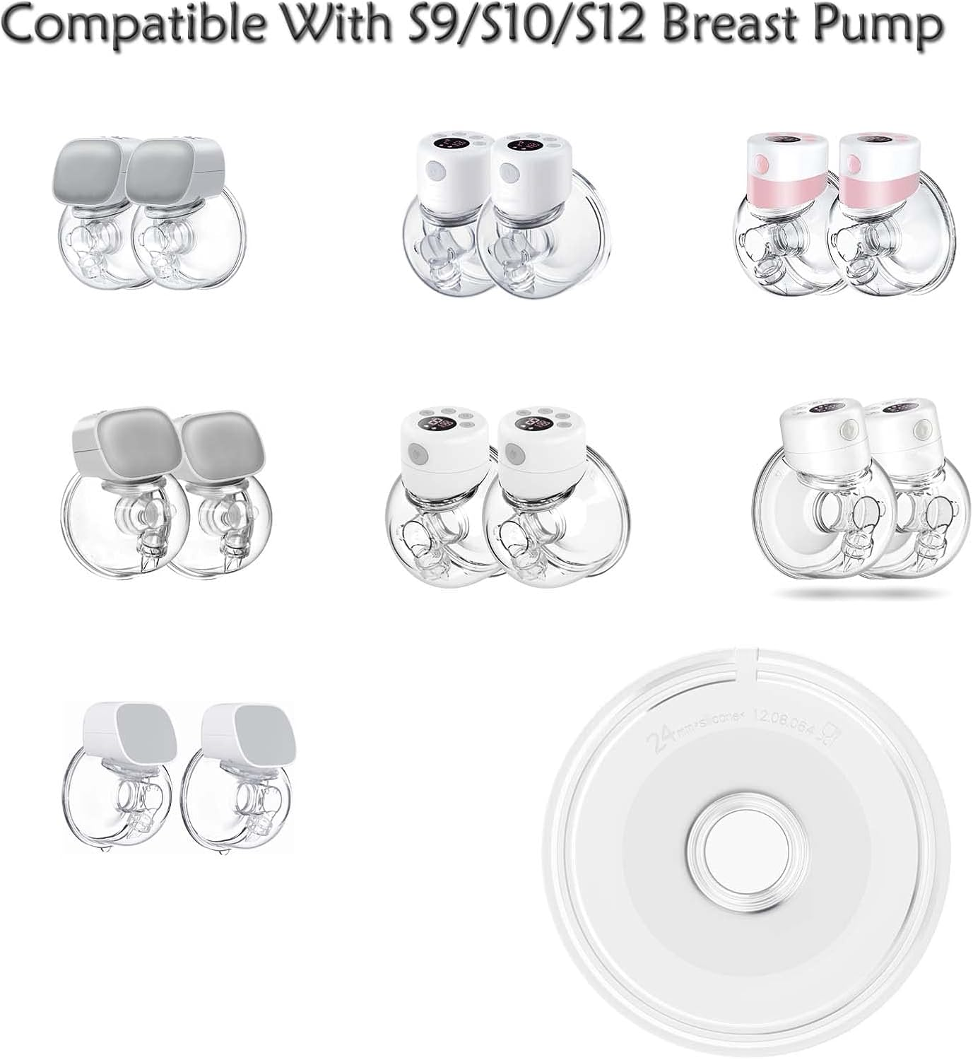 Breast Pump Flange 24Mm Compatible with S9/S9 Pro/S12/S12 Pro Wearable Breast Pump Accessories.Wearable Breast Pump Shield/Flange Insert Replacement.S9/S9Pro/S12/S12Pro Parts Replace,24Mm(2Pcs) image number 2