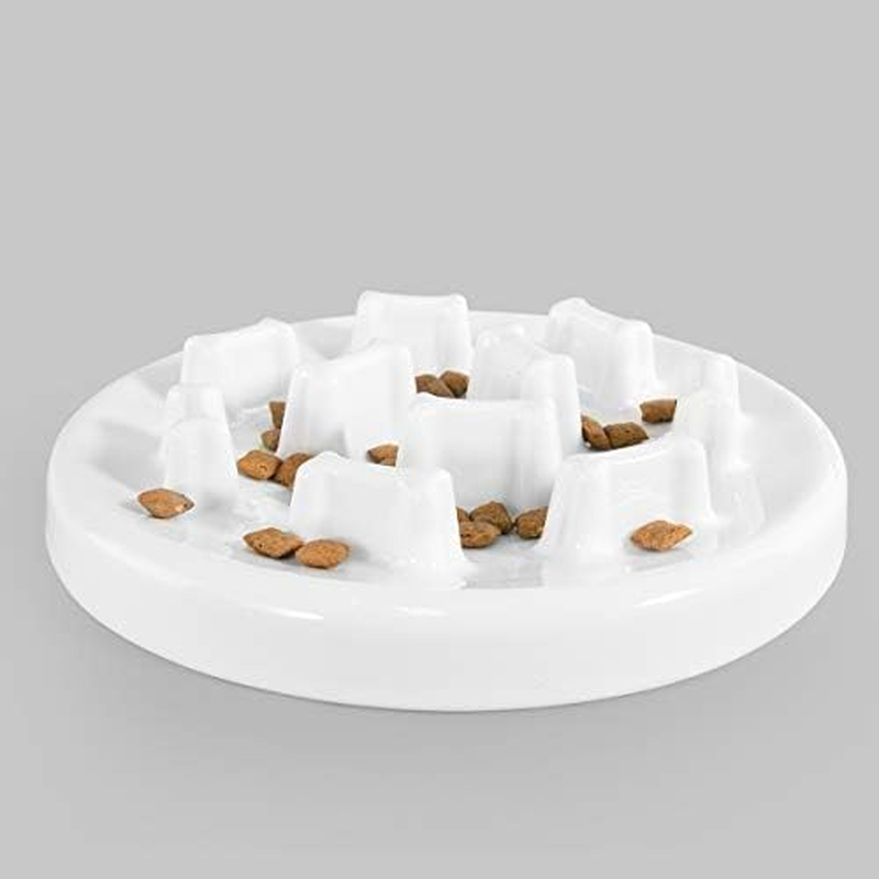 Anti-Gulping Dog Cat Bowl Slow Feeder Interactive Bloat Stop Pet Bowl for Fast Eaters anti Bloat Stop Gobbling (Bone Shape) image number 5