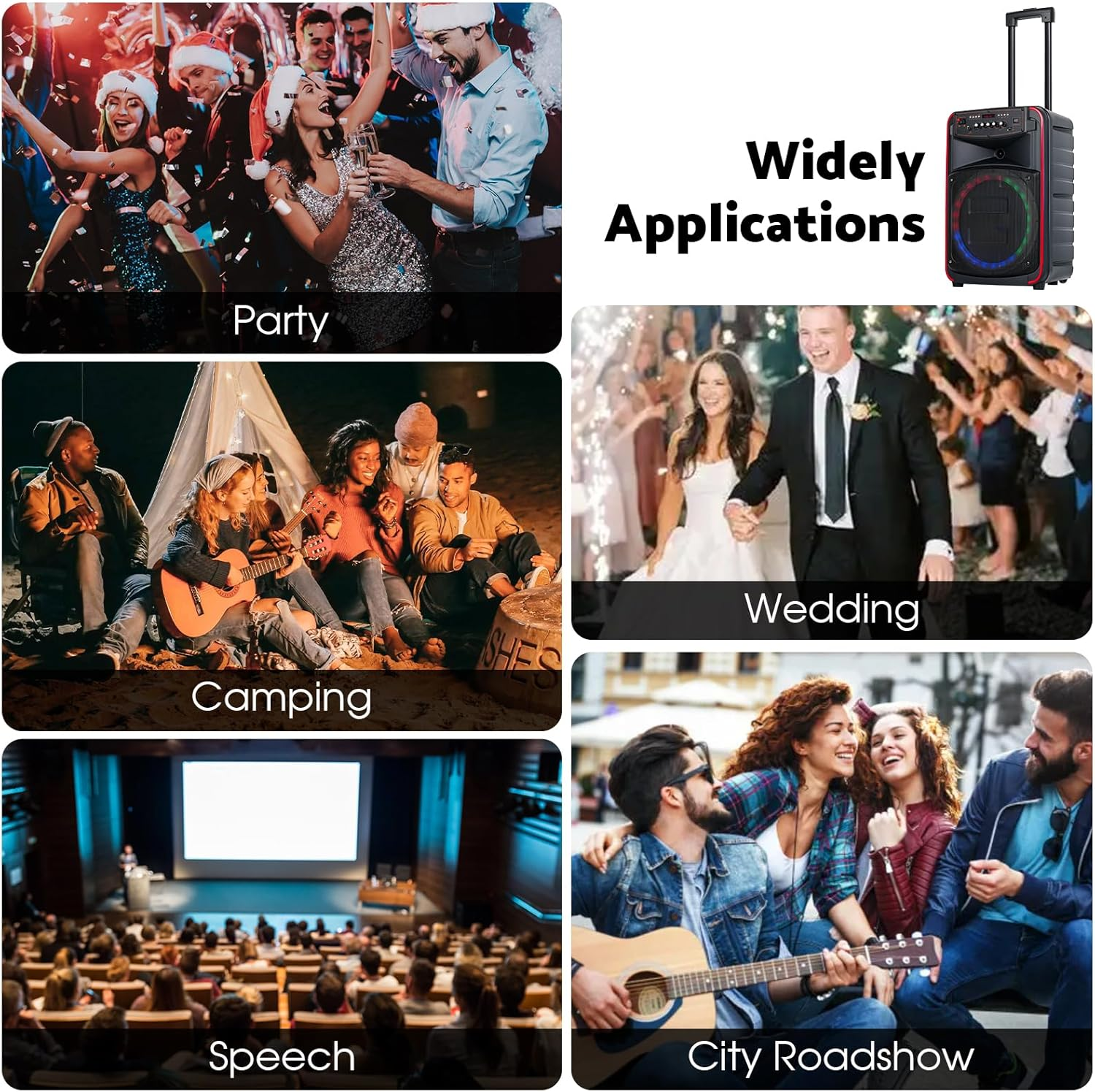 Advwin Karaoke Machine for Adults, Portable Bluetooth Karaoke Speaker for Outdoor Home, Singing Machine W/2 Wireless Microphones, Party Light, Echo/Treble/Bass Adjustment, Supports TWS/AUX/USB/TF/FM