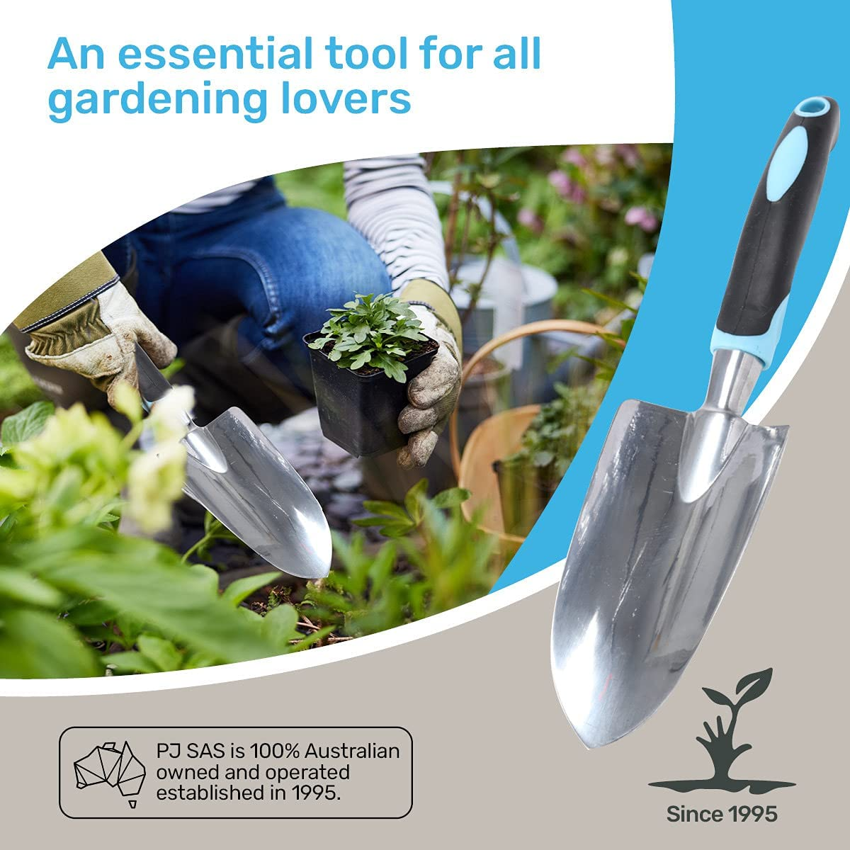 [2PCE] Garden Shovel Garden Hand Trowel, Garden Greens Heavy Duty Garden Trowel with Ergonomic Handle, Dig with Ease, Planting and Soil Cultivation, Small Area Gardening image number 1