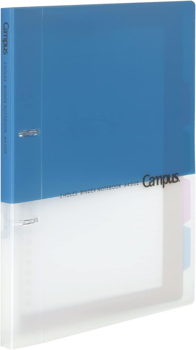 Kokuyo Campus 2-Ring Loose Leaf Binder, A4, 2 Holes, up to 100 Sheets, Light Blue, Japan Import (RU-PP158LB)