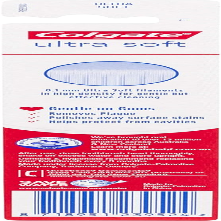 Colgate Ultra Soft Manual Toothbrush, 1 Pack, Slim Tip Bristles and Compact Head