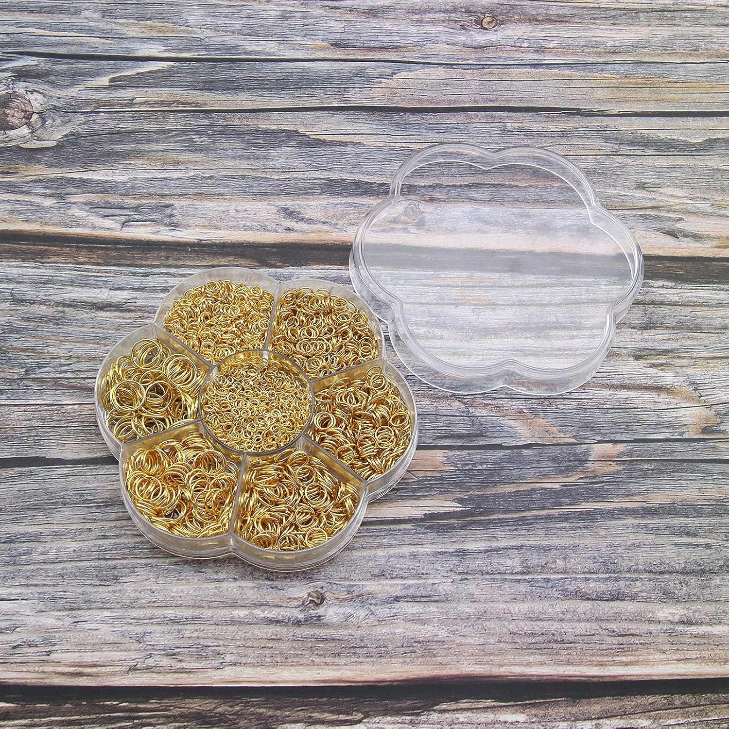 Emsea 1450Pcs Assorted Sizes Gold Open Jump Rings DIY 3 4 5 6 7 8 10Mm with Box image number 2