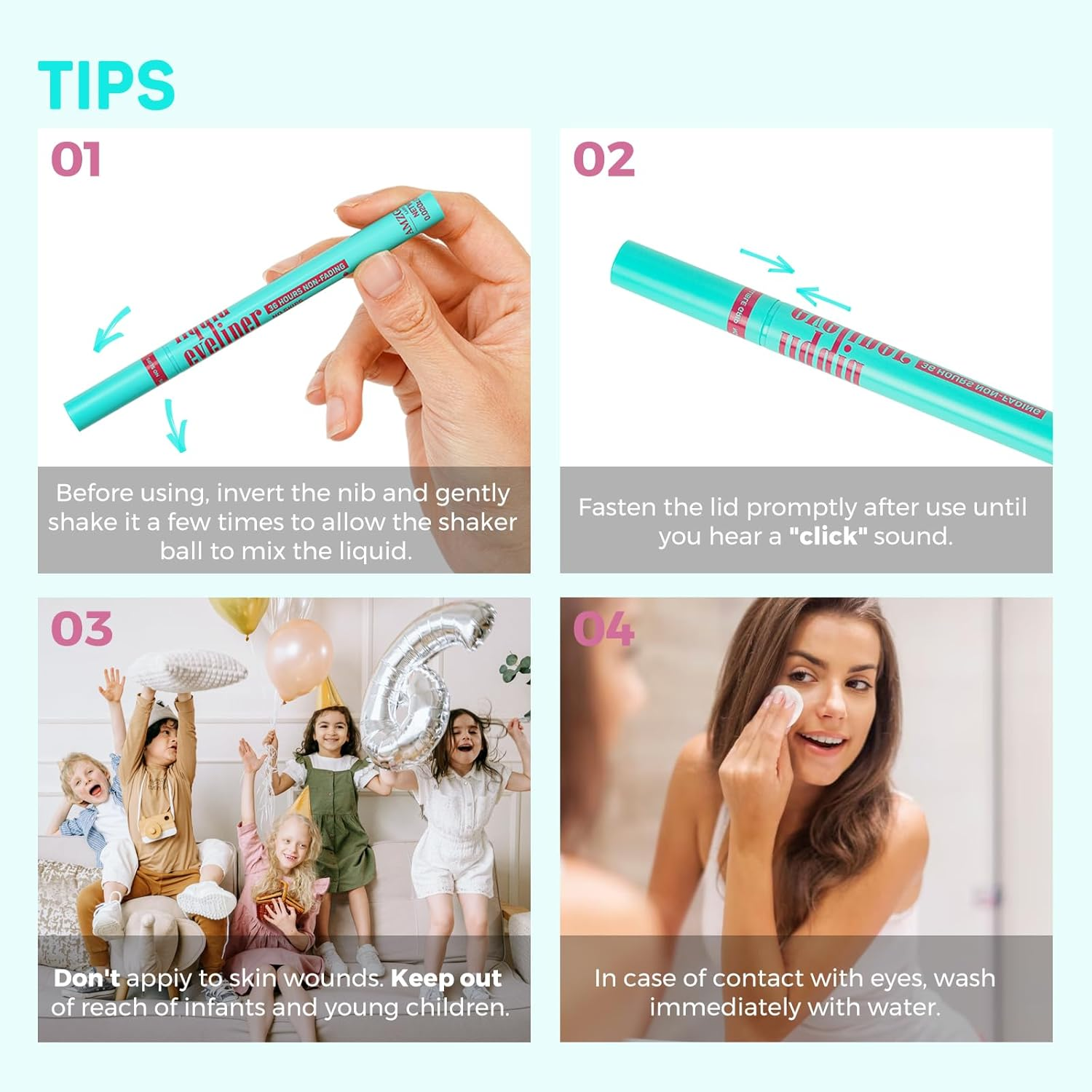 Waterproof Liquid Eyeliner,Black Eyeliner Pencil Super Slim Long Lasting,Cruelty-Free,Quick Drying,No-Skip Eyeliners-Black,0.02 Fl Oz image number 5