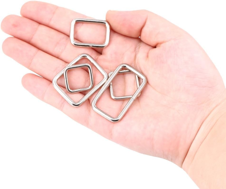 (Rectangle Ring) - Swpeet 100 Pcs Asorted Metal Rectangle Ring, Webbing Belts Buckle for for Belt Bags DIY Accessories - 13Mm/15Mm/20Mm/25Mm/35Mm
